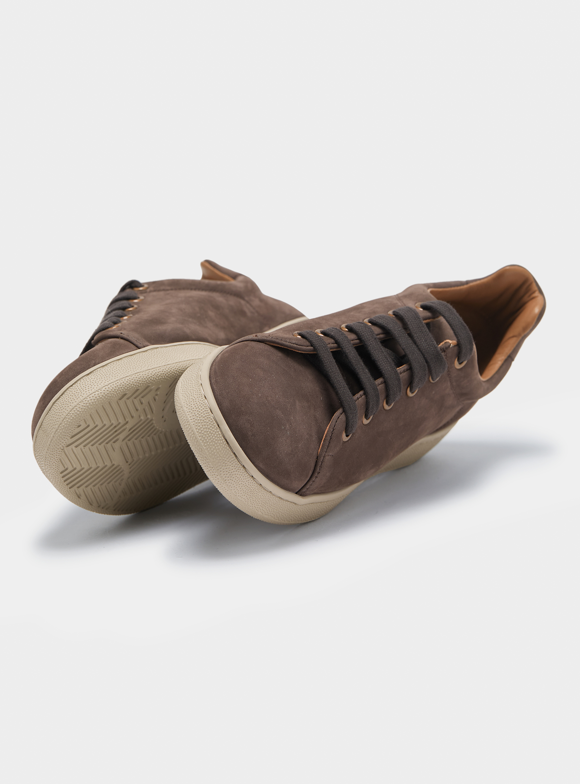 Baskets en nubuck, MARRON