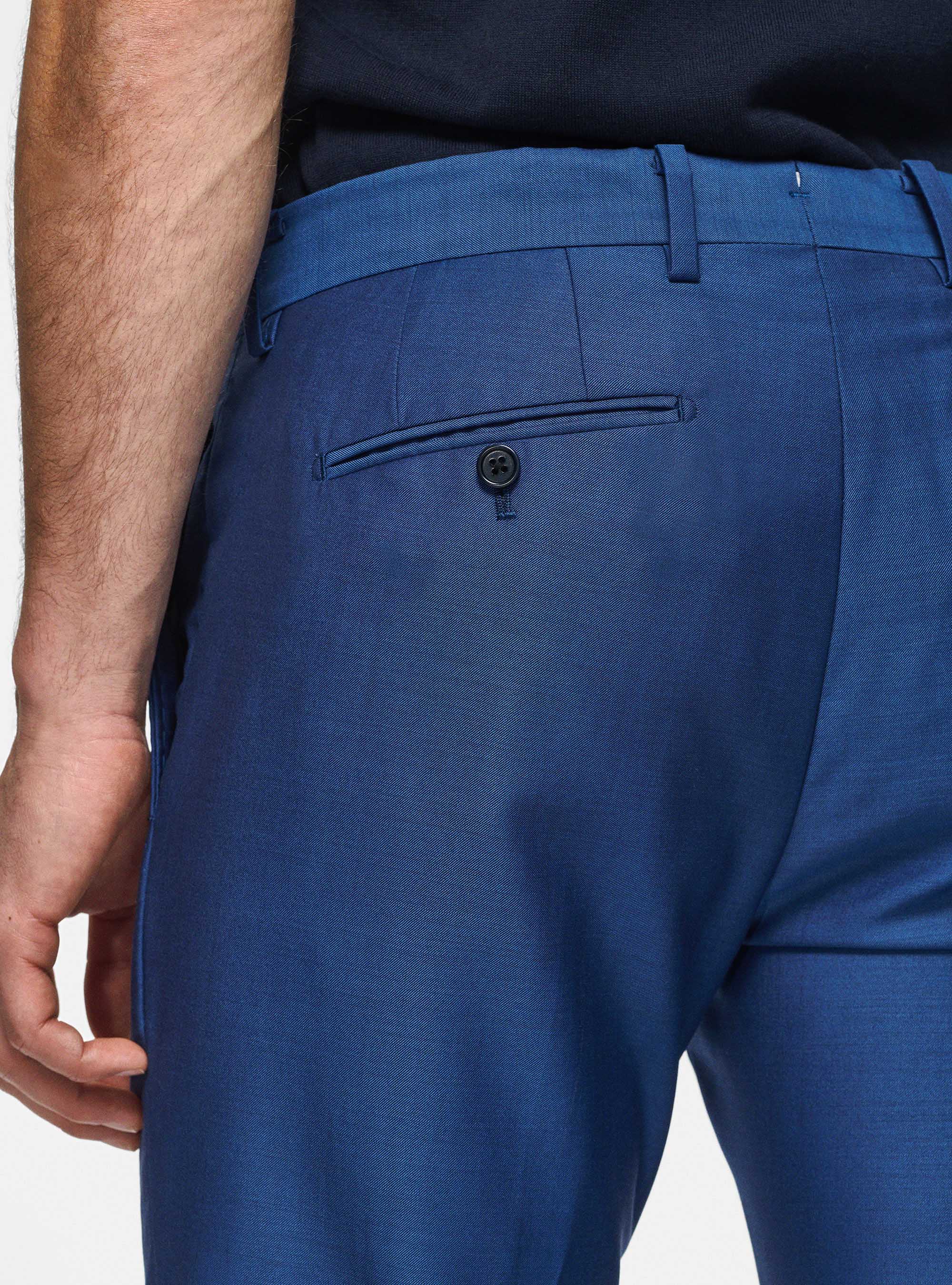Pantaloni in pura lana superfine 110's, BLU