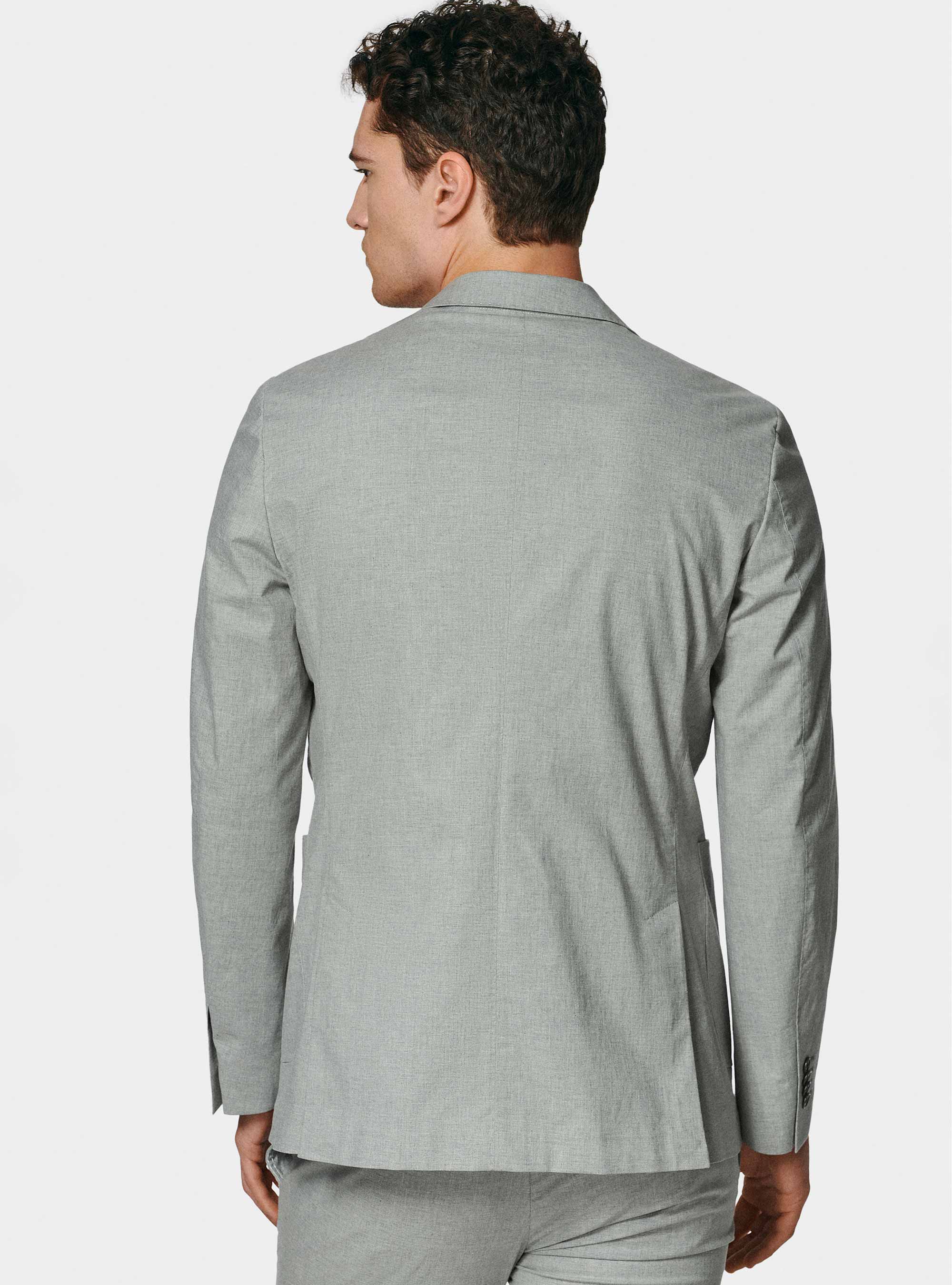 Grey stretch cotton suit blazer, GRIGIO MELANGE 0151C