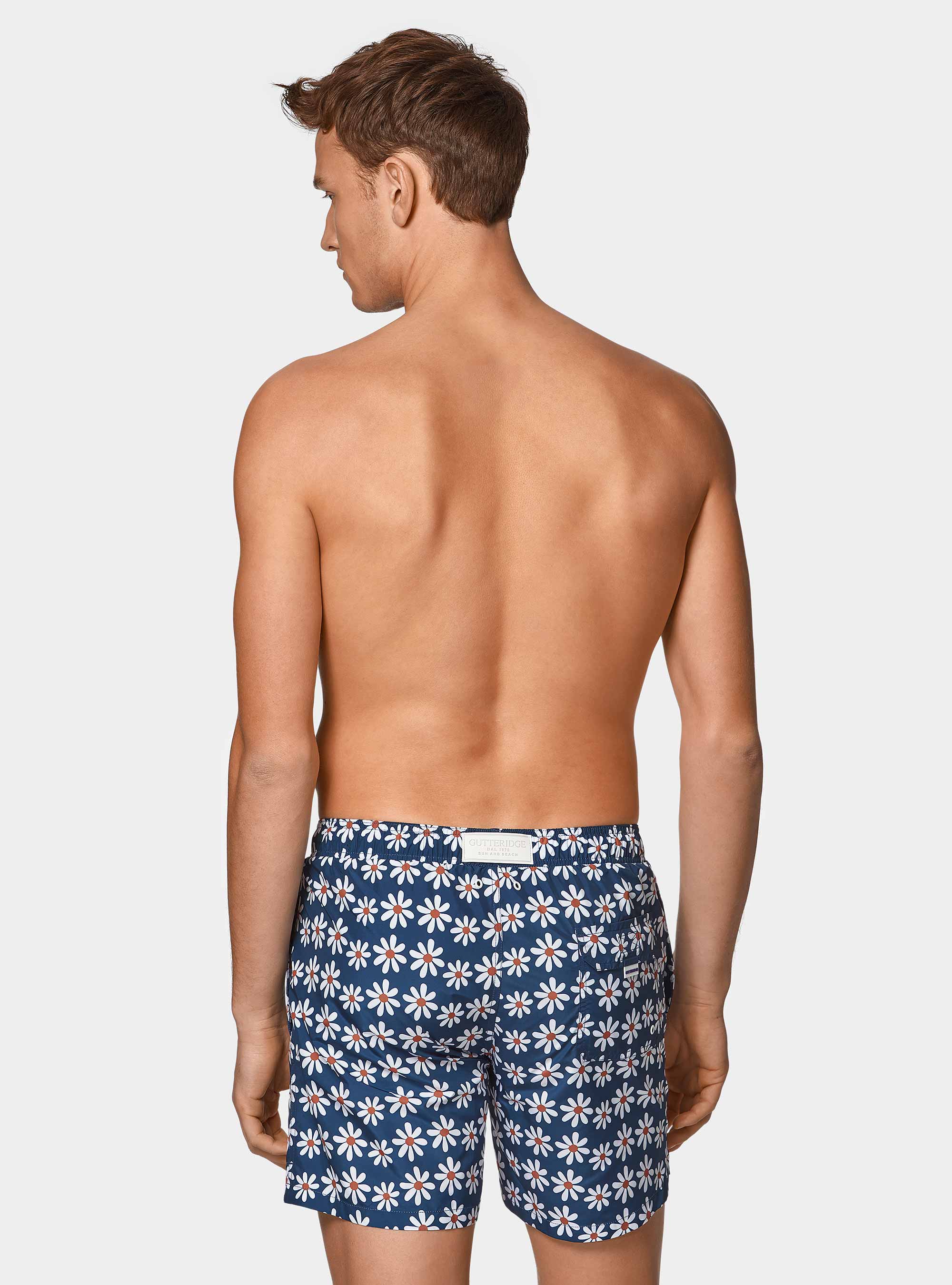Daisy print swimwear, NAVY BLUE