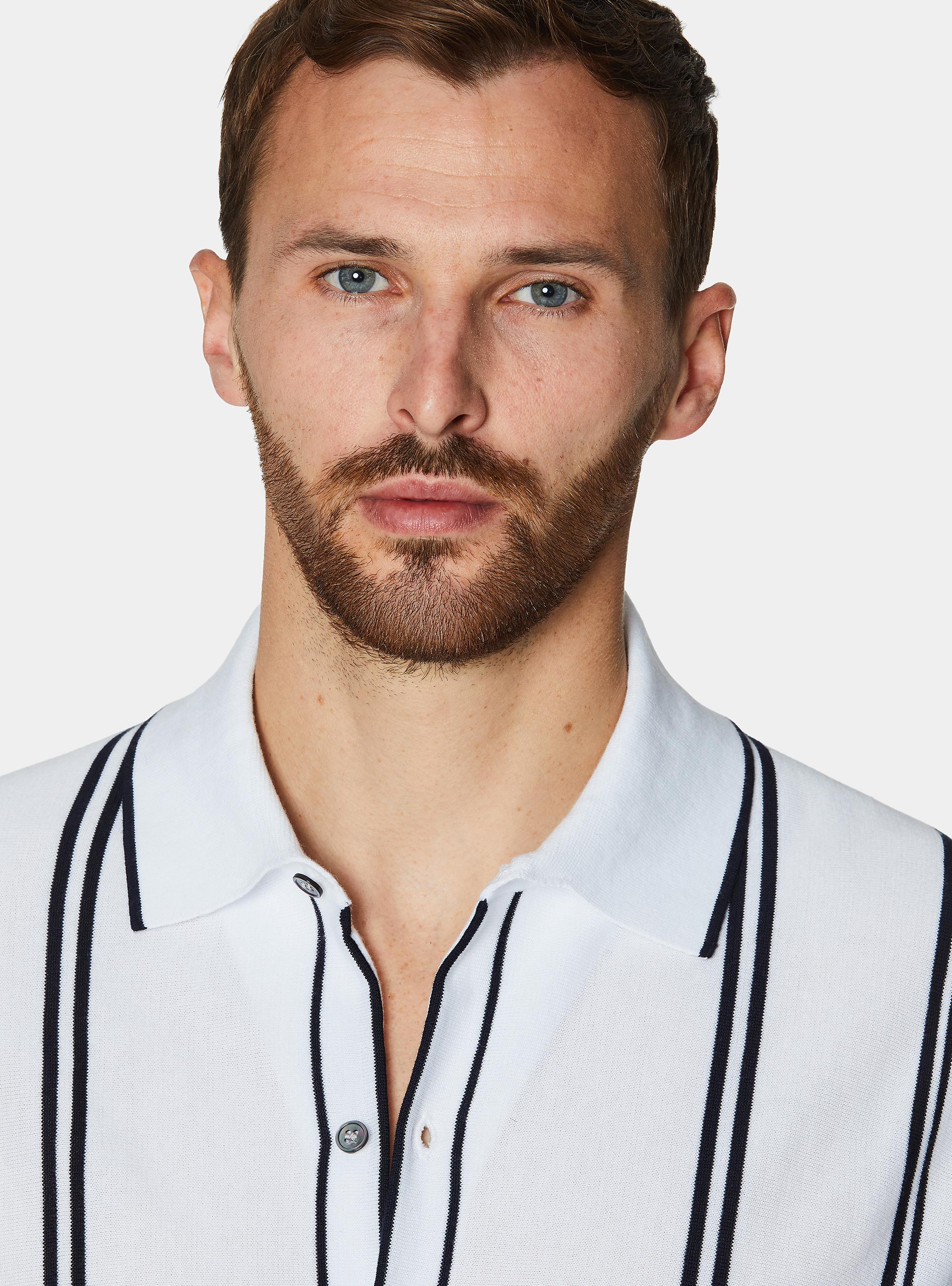 Short-sleeved polo shirt in extra-fine cotton, WHITE