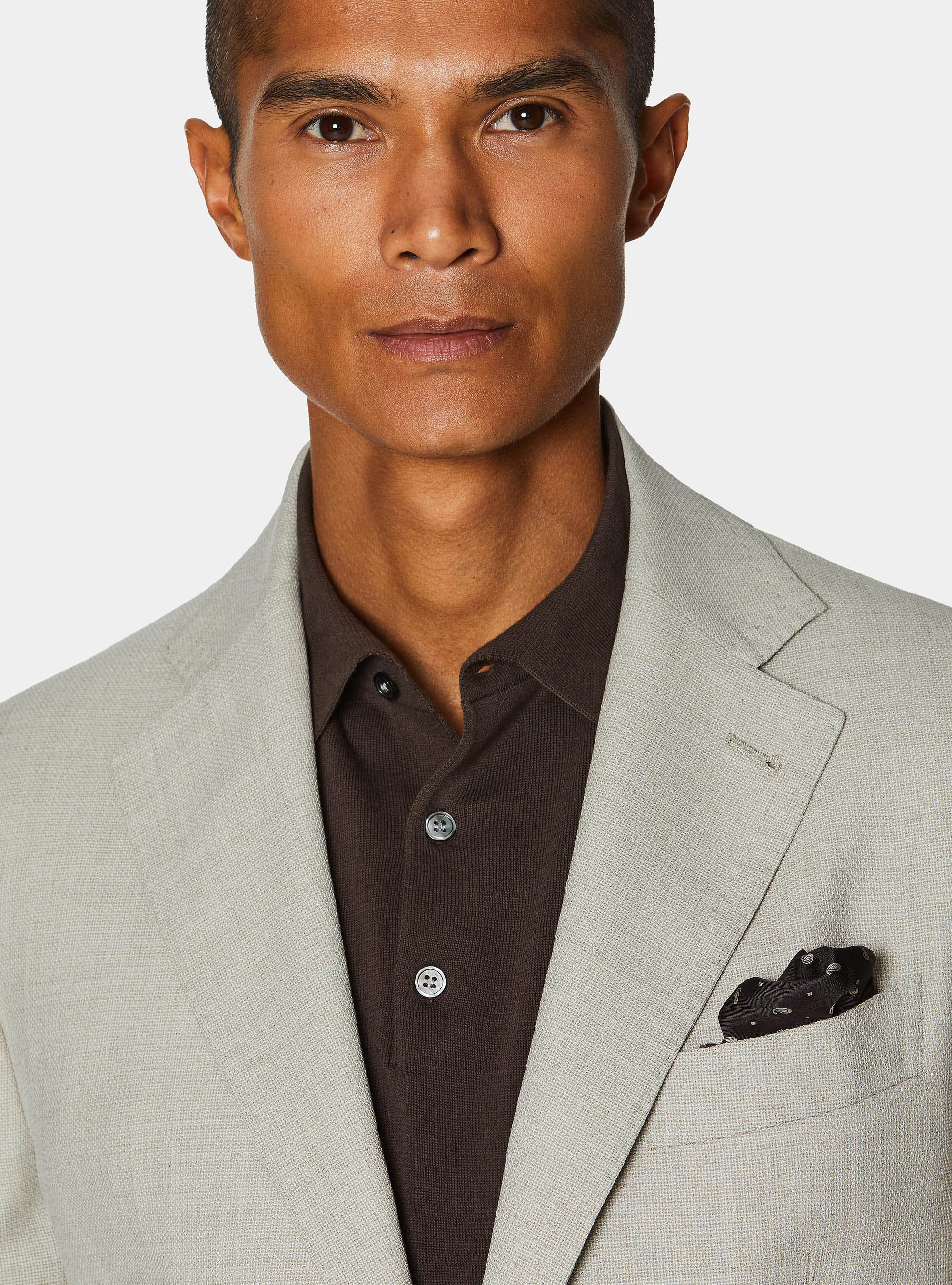 Pure wool hopsack blazer, ECRU