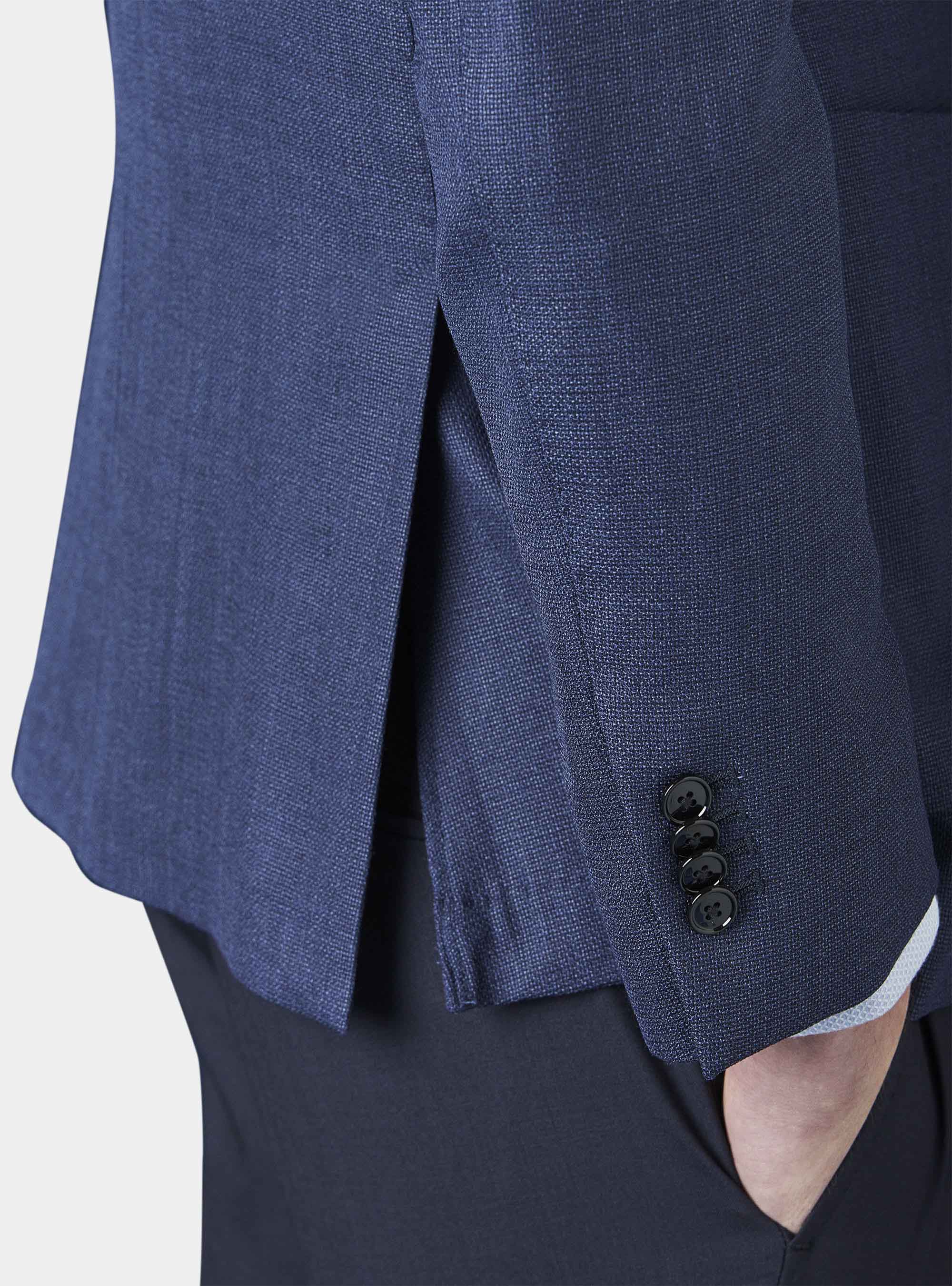 Micro-textured pure wool blazer, BASALT