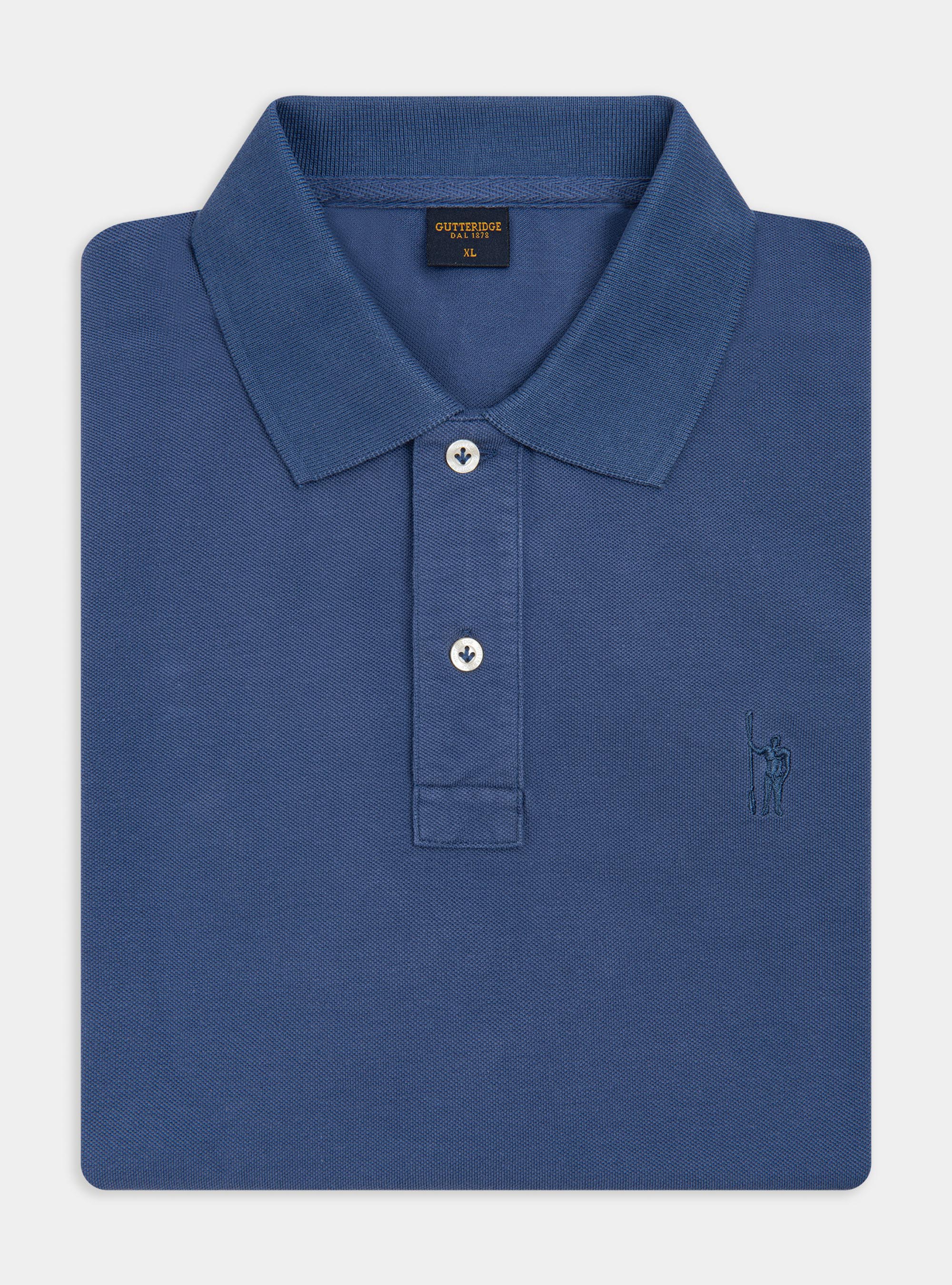 Polo classica in piquet, 0243C DENIM