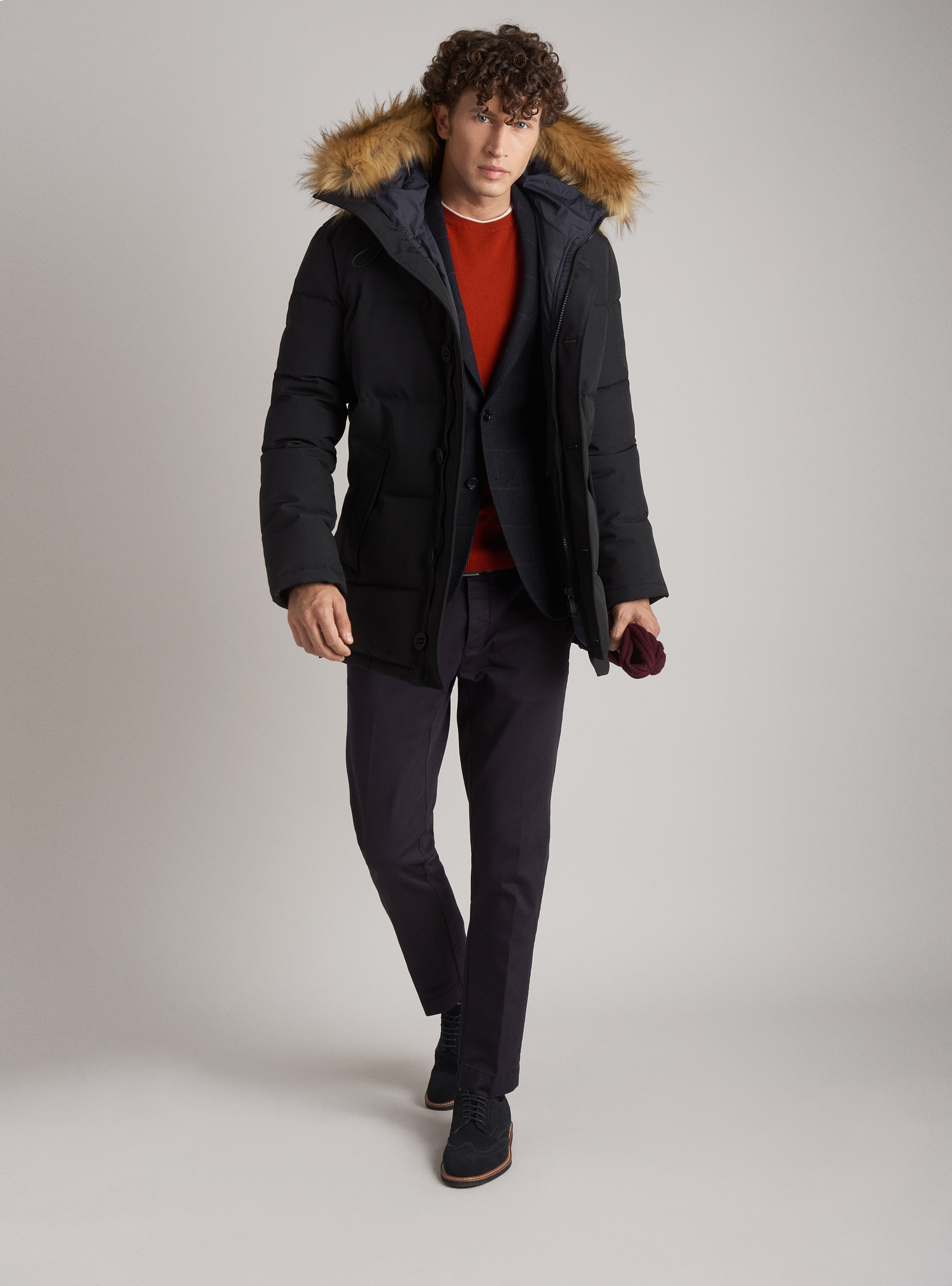 Gesteppte, wattierte Jacke mit Kapuze, NAVY 0218C
