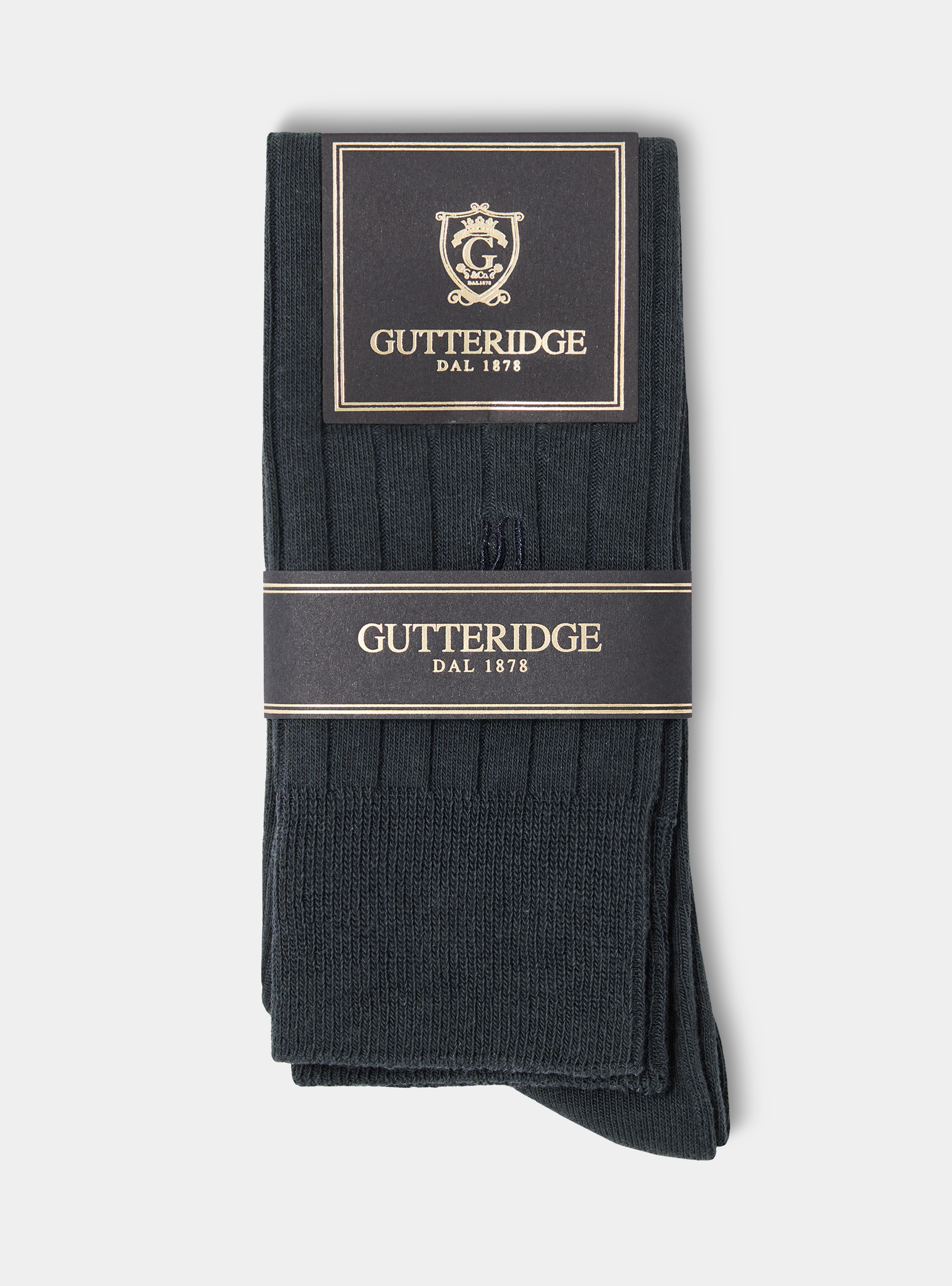 Ribbed socks with embroidery, ASPHALT GREY
