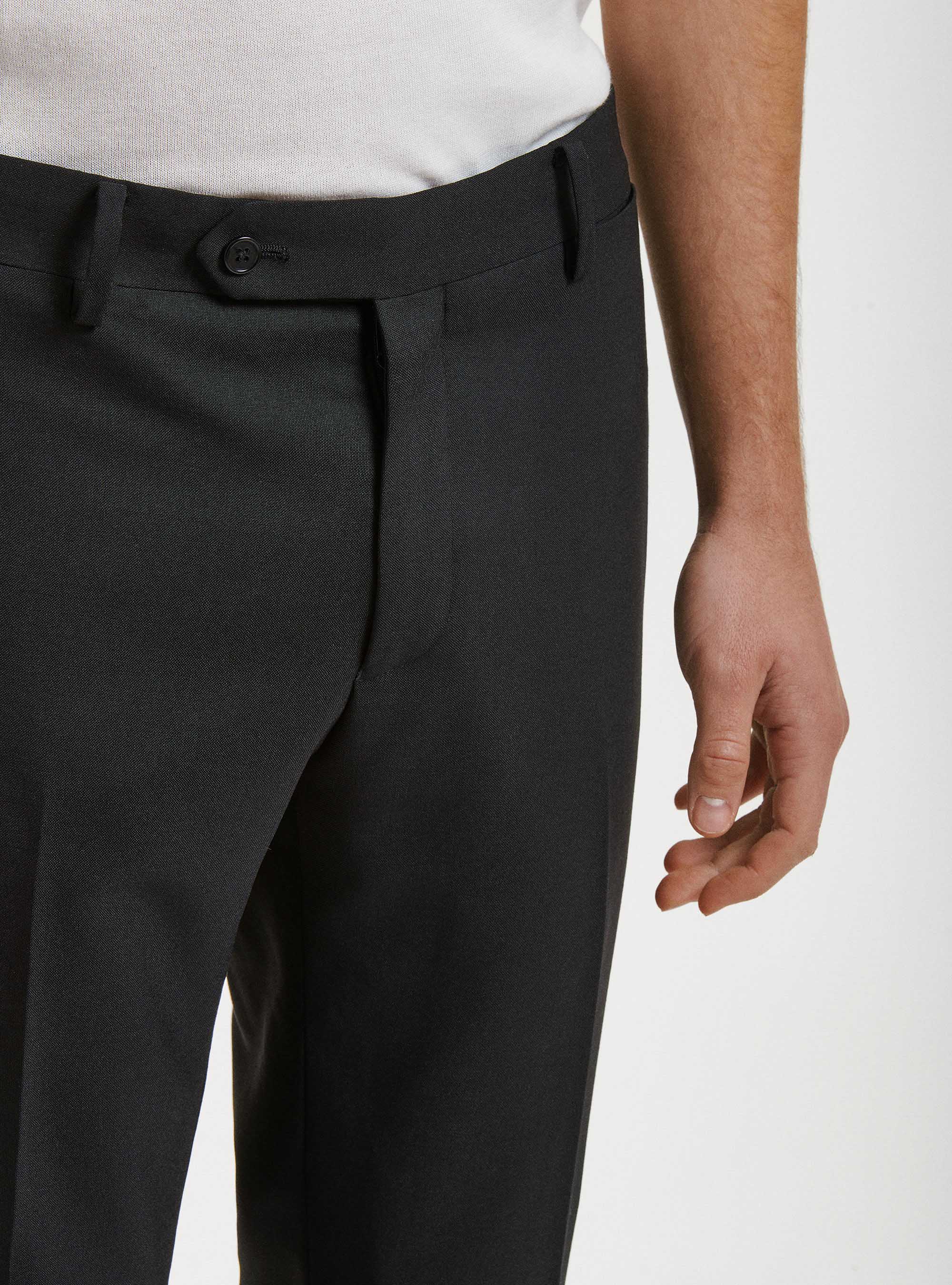 Pantalones de traje de pura lana Vitale Barberis Canonico, NEGRO