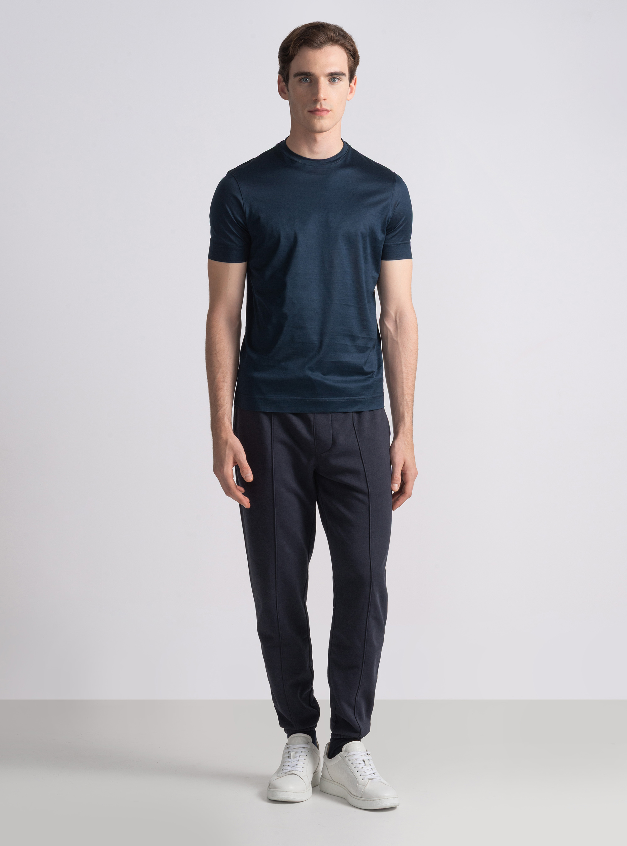 GT01 trousers in fleece, NAVY BLUE