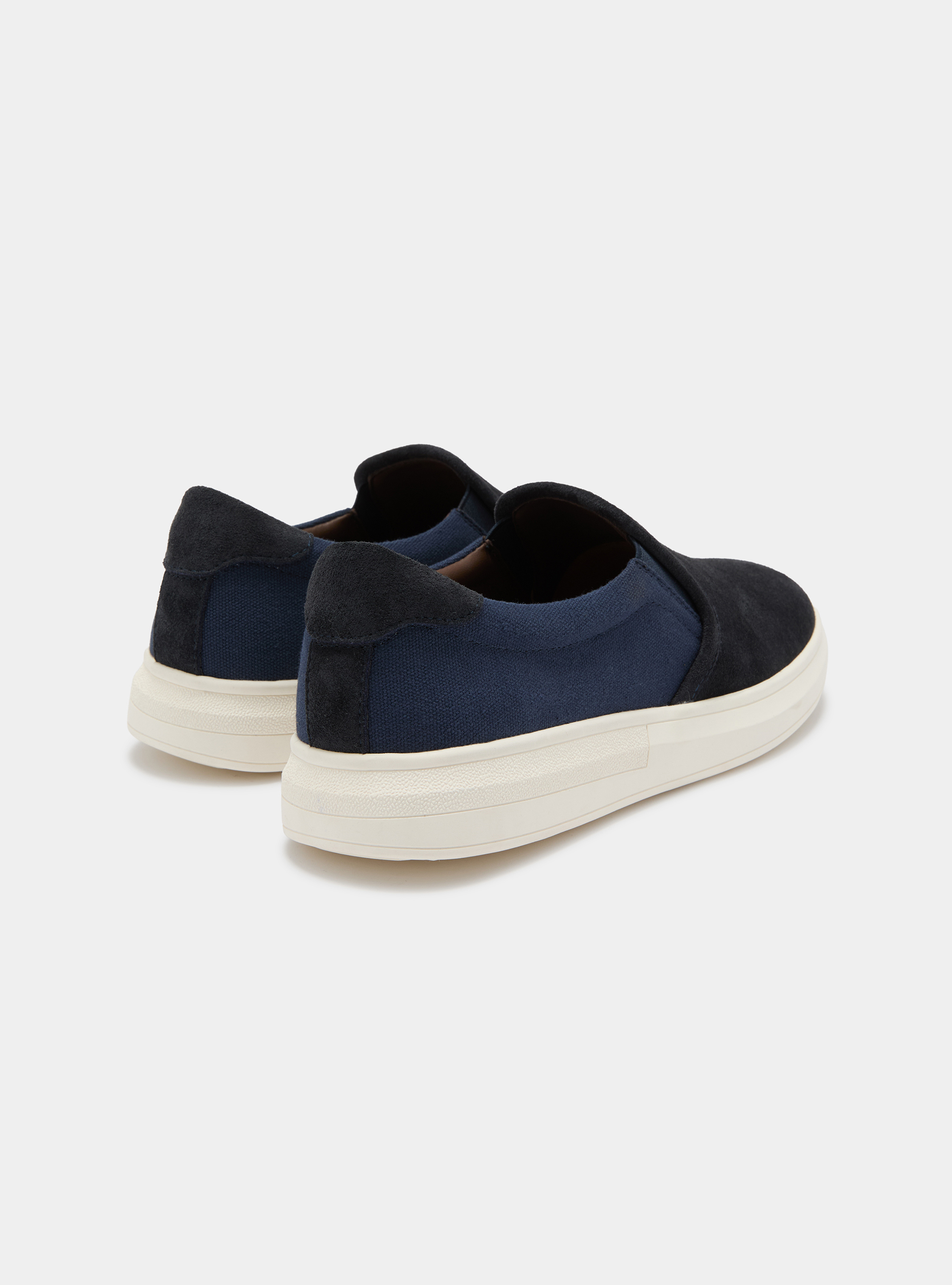 Slip-on aus Wildleder und Canvas, NAVY 0218C