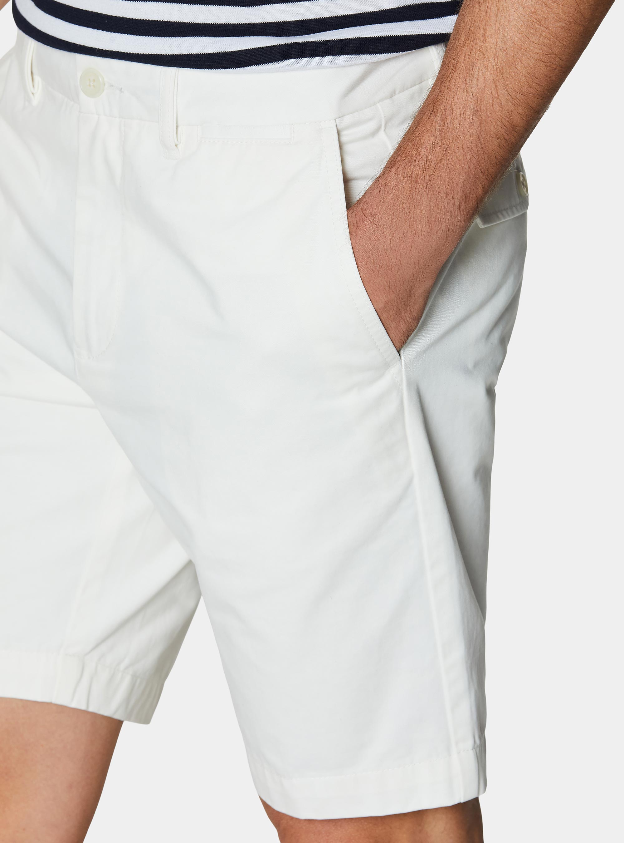 Cotton twill chino Bermuda shorts, WHITE