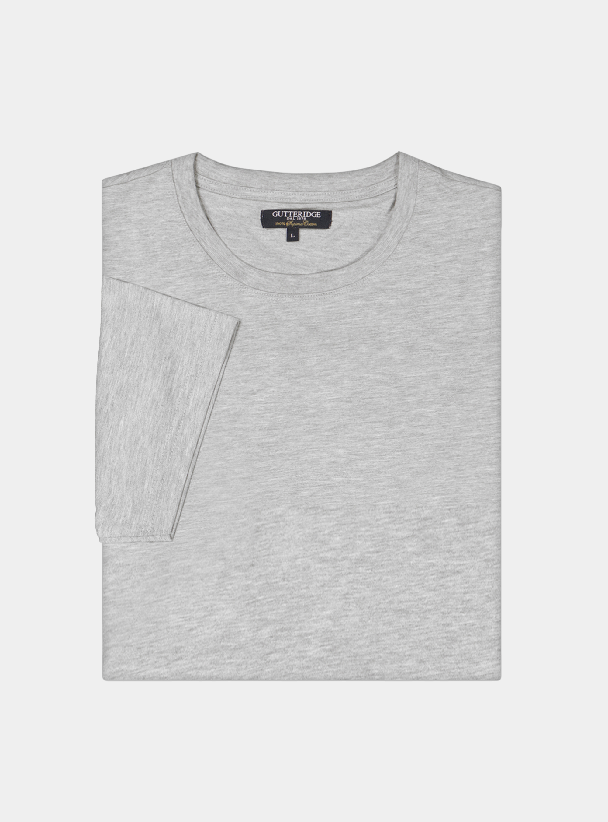 Tshirt in jersey di cotone tinta unita, GRIGIO CHIARO