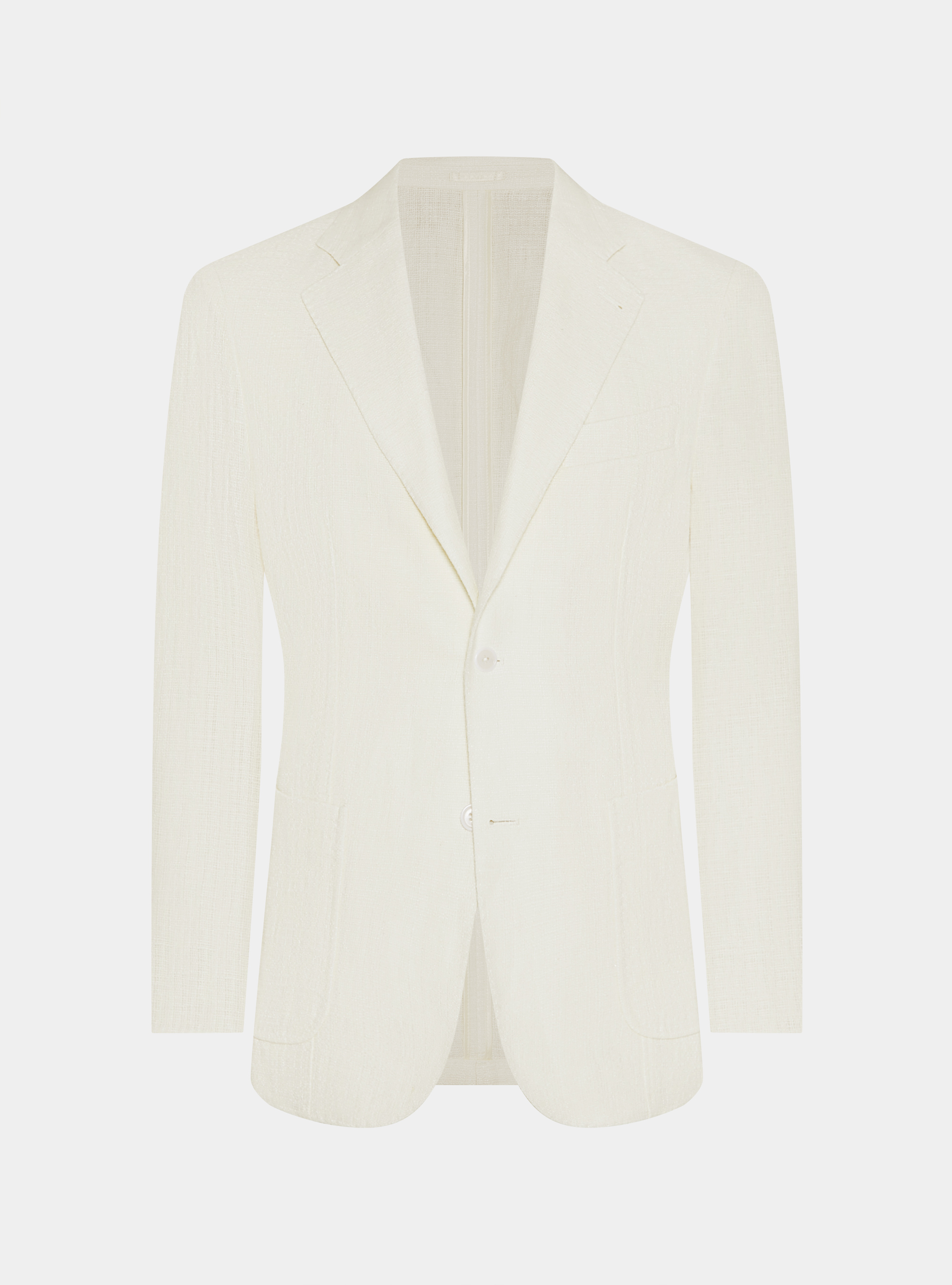 Linen crepe blazer, WHITE