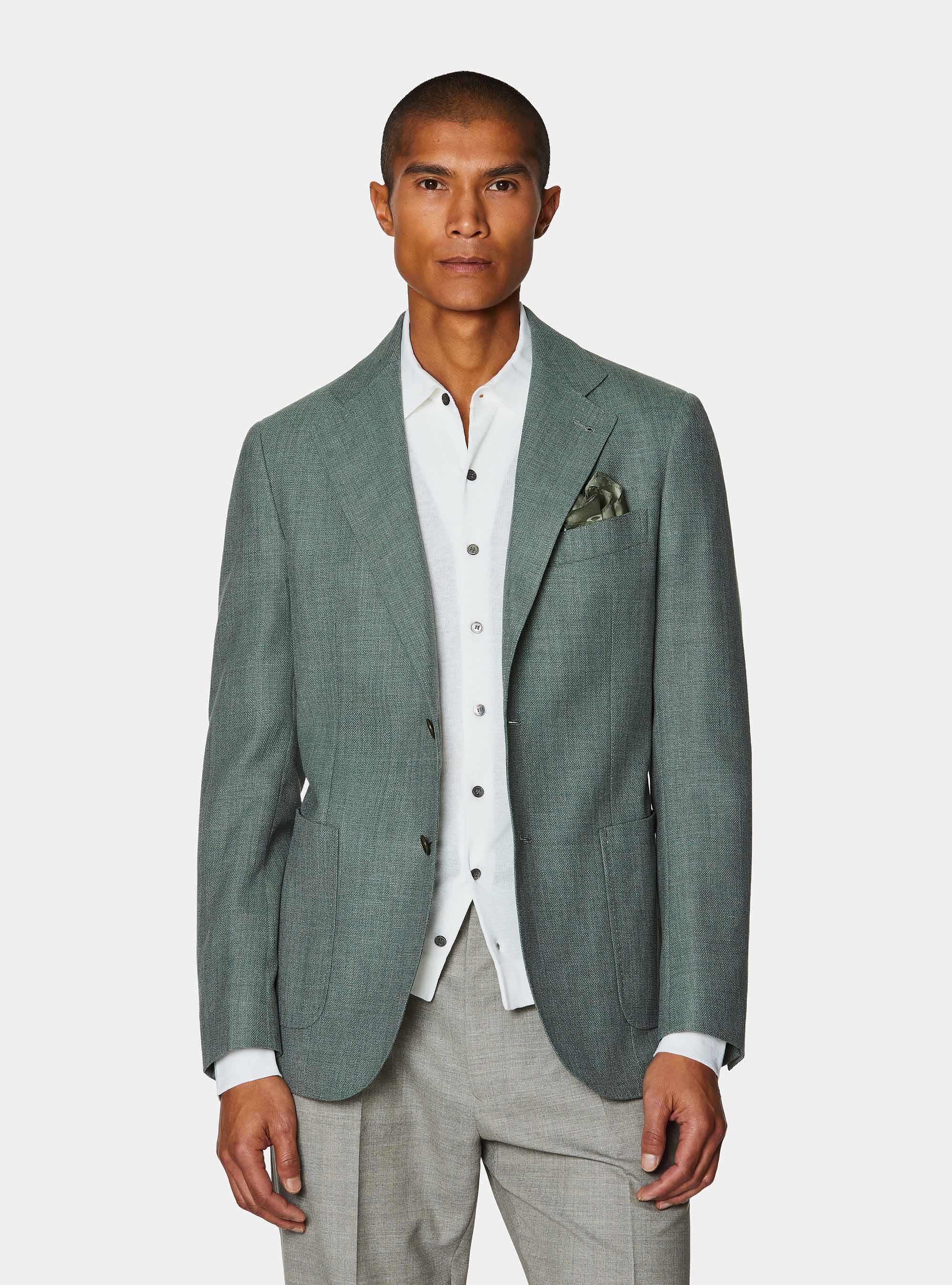 Jacke aus reiner Wolle, SALVIA 0602C