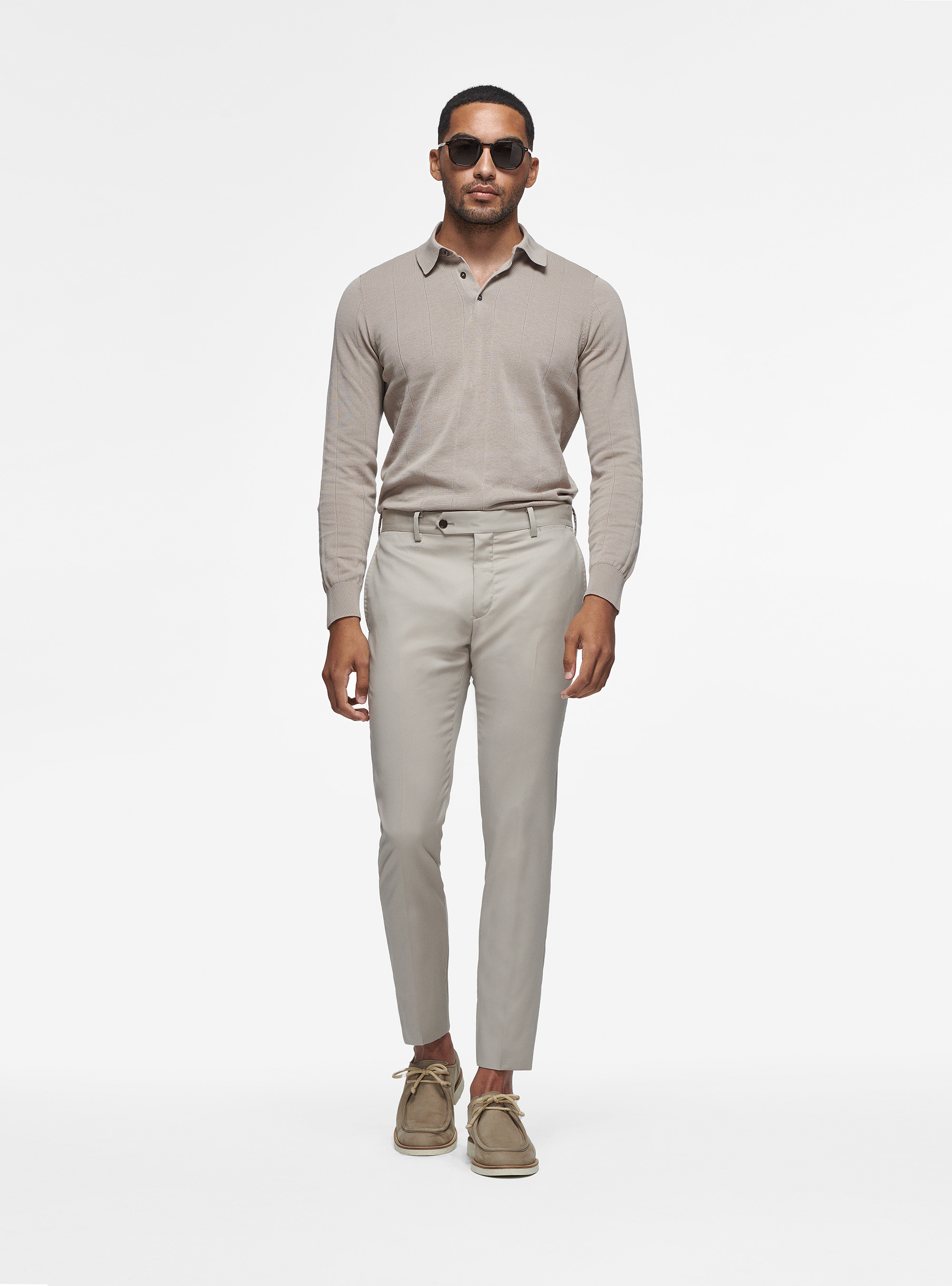 Pantaloni in pura lana superfine 110's, SABBIA