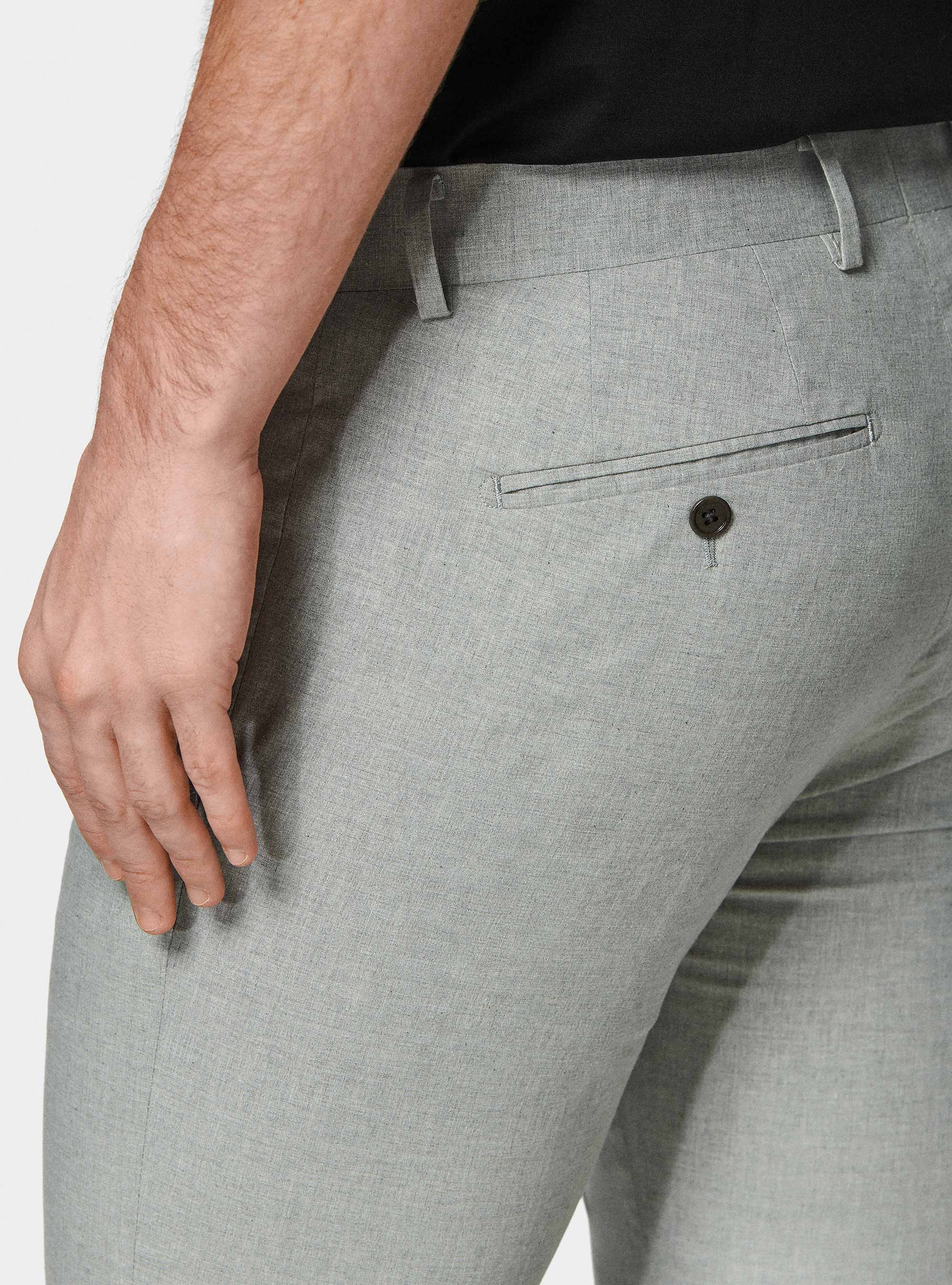 Graue Kleidungshose aus Stretch-Baumwolle, GRIGIO MELANGE 0151C