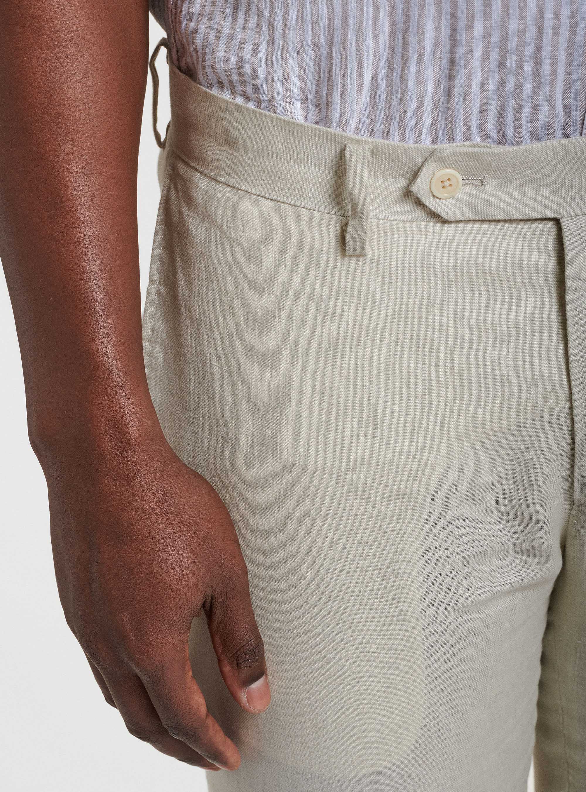 Pure linen suit trousers, ECRU