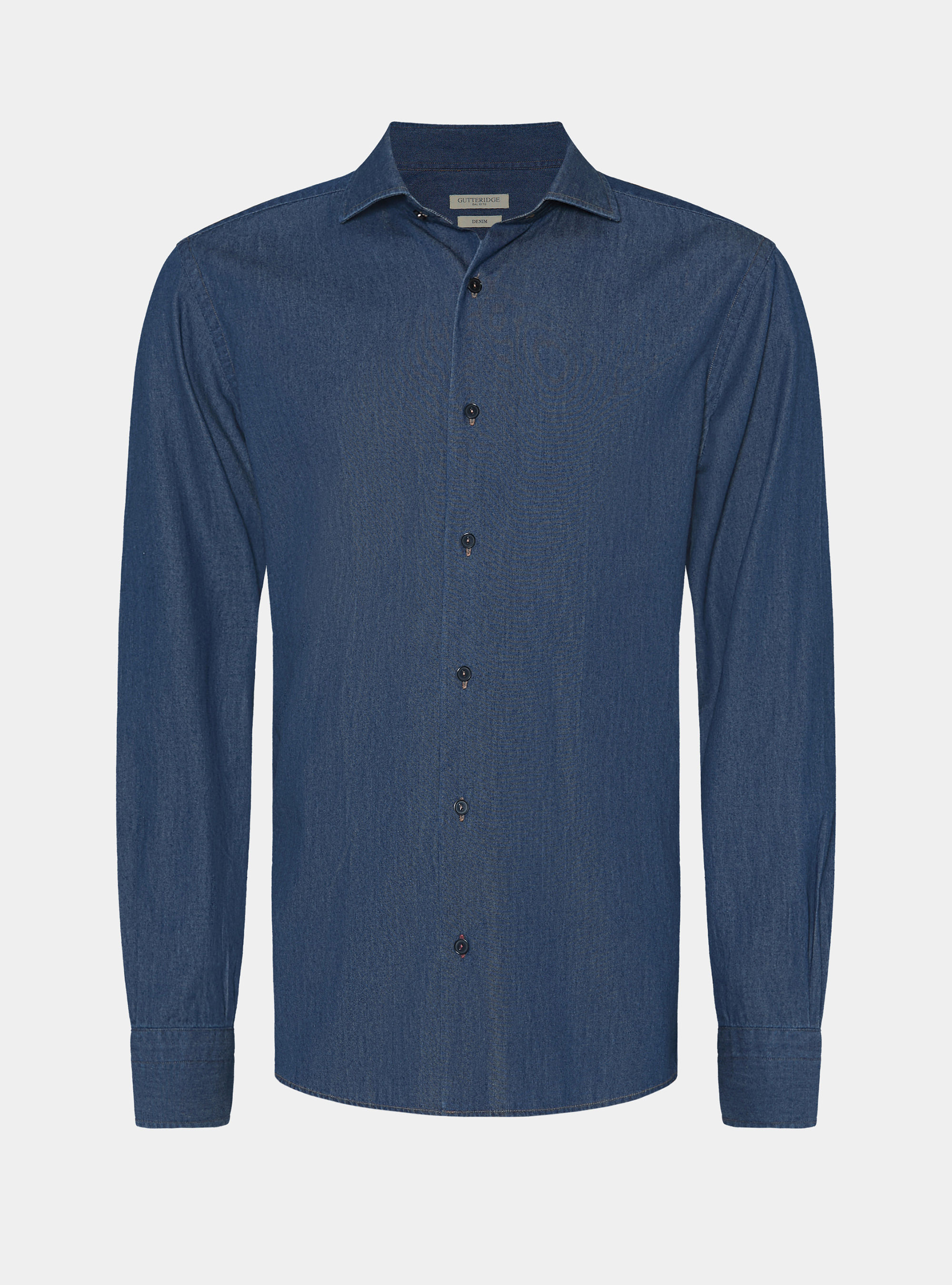 Chemise en denim de coton chambray, BLEU MARINE