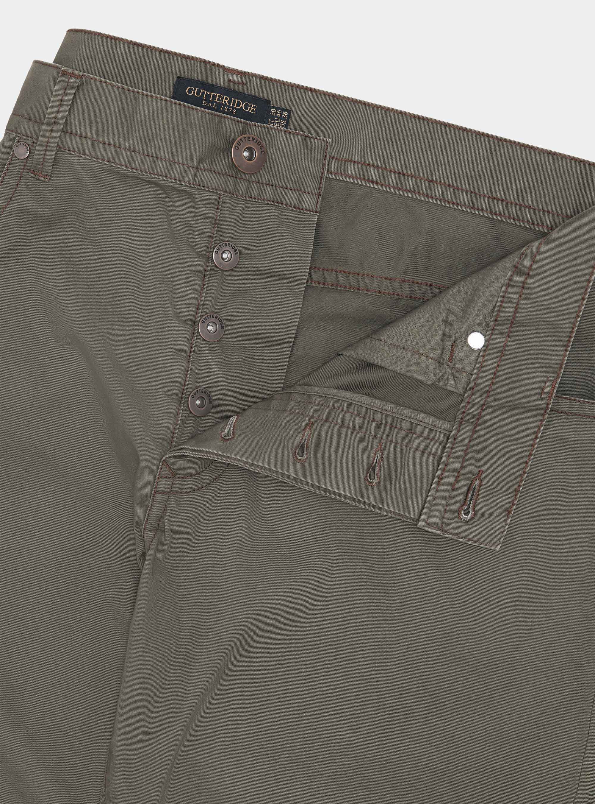 Slim fit cotton trousers, MILITARE 0609C