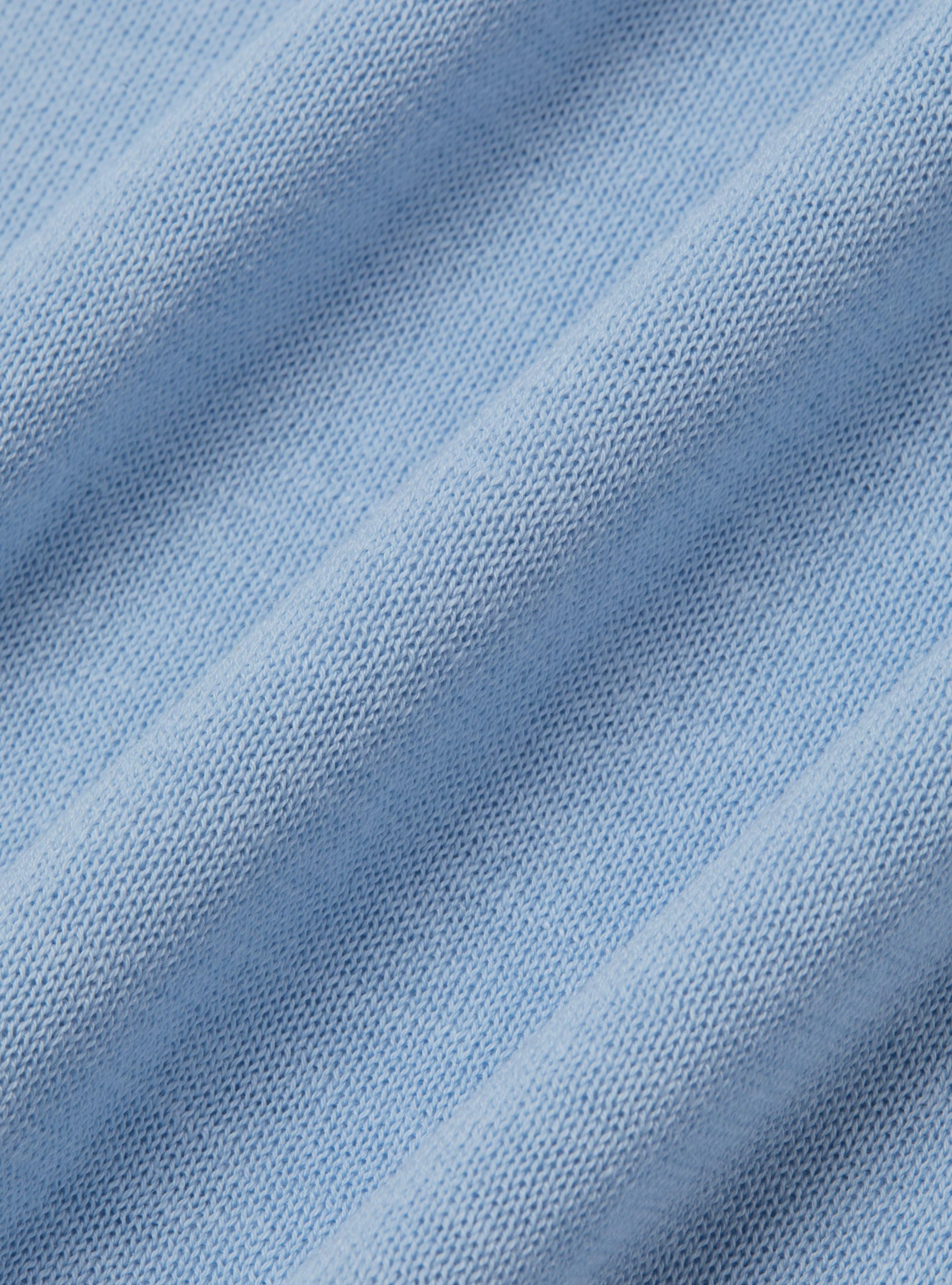 Poloshirt aus Baumwolle und Seide, AZZURRO 0276C