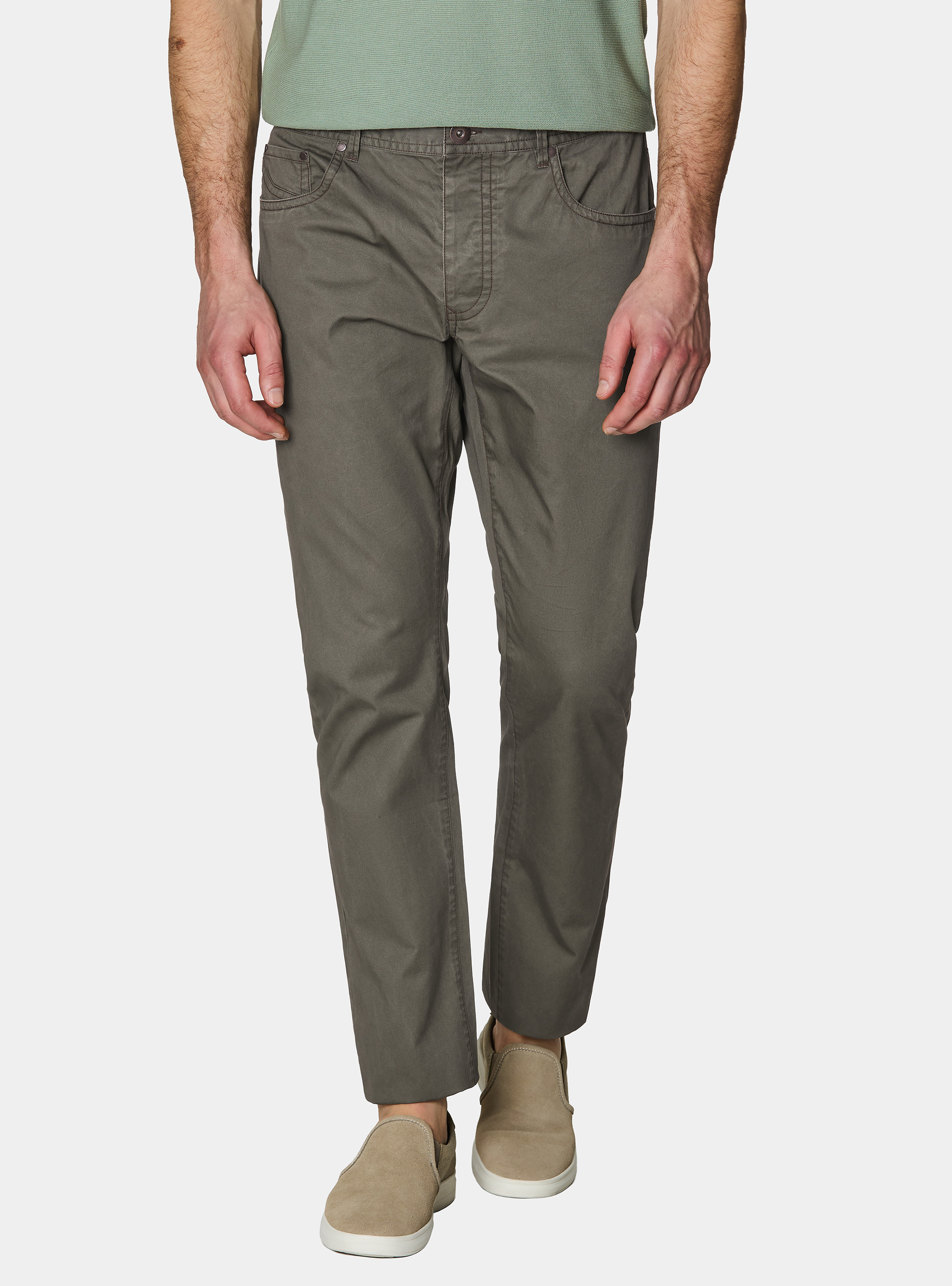 Slim fit cotton trousers, MILITARE 0609C