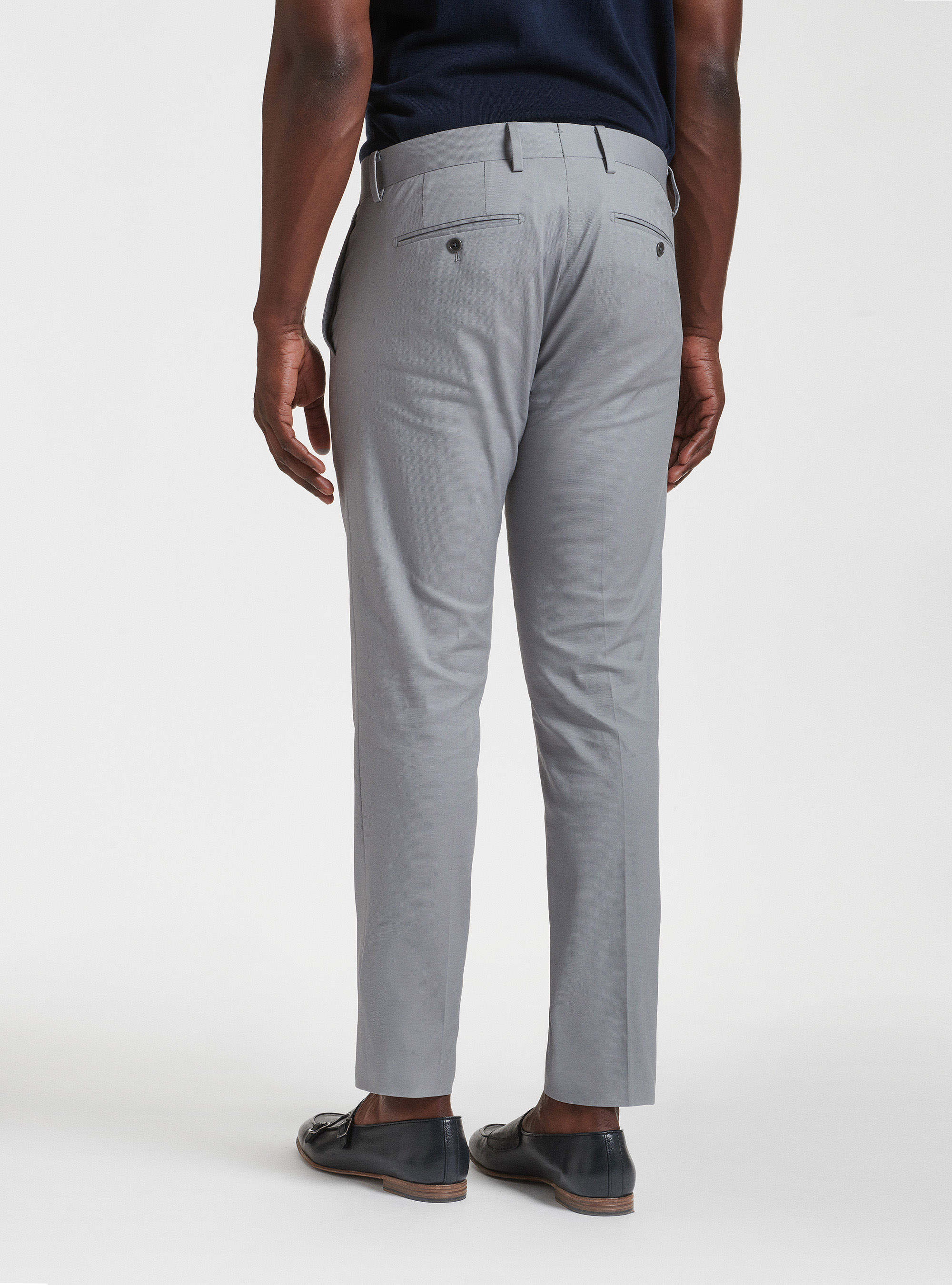 Armoured cotton suit trousers, LIGHT GREY MELANGE