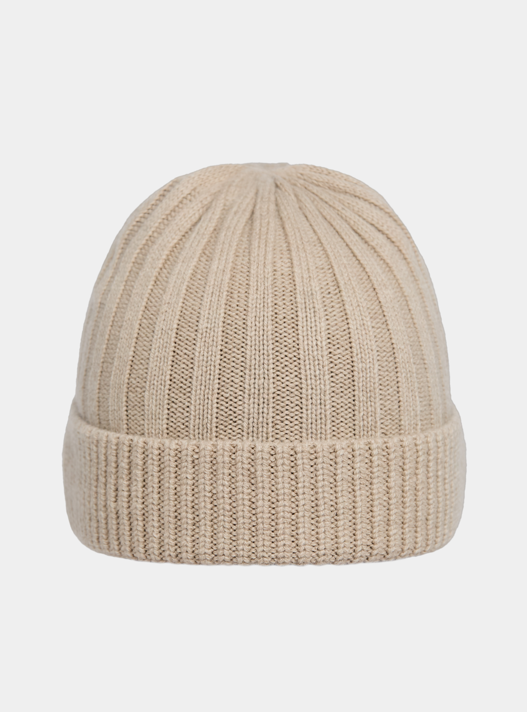 English rib cashmere blend hat, ECRU
