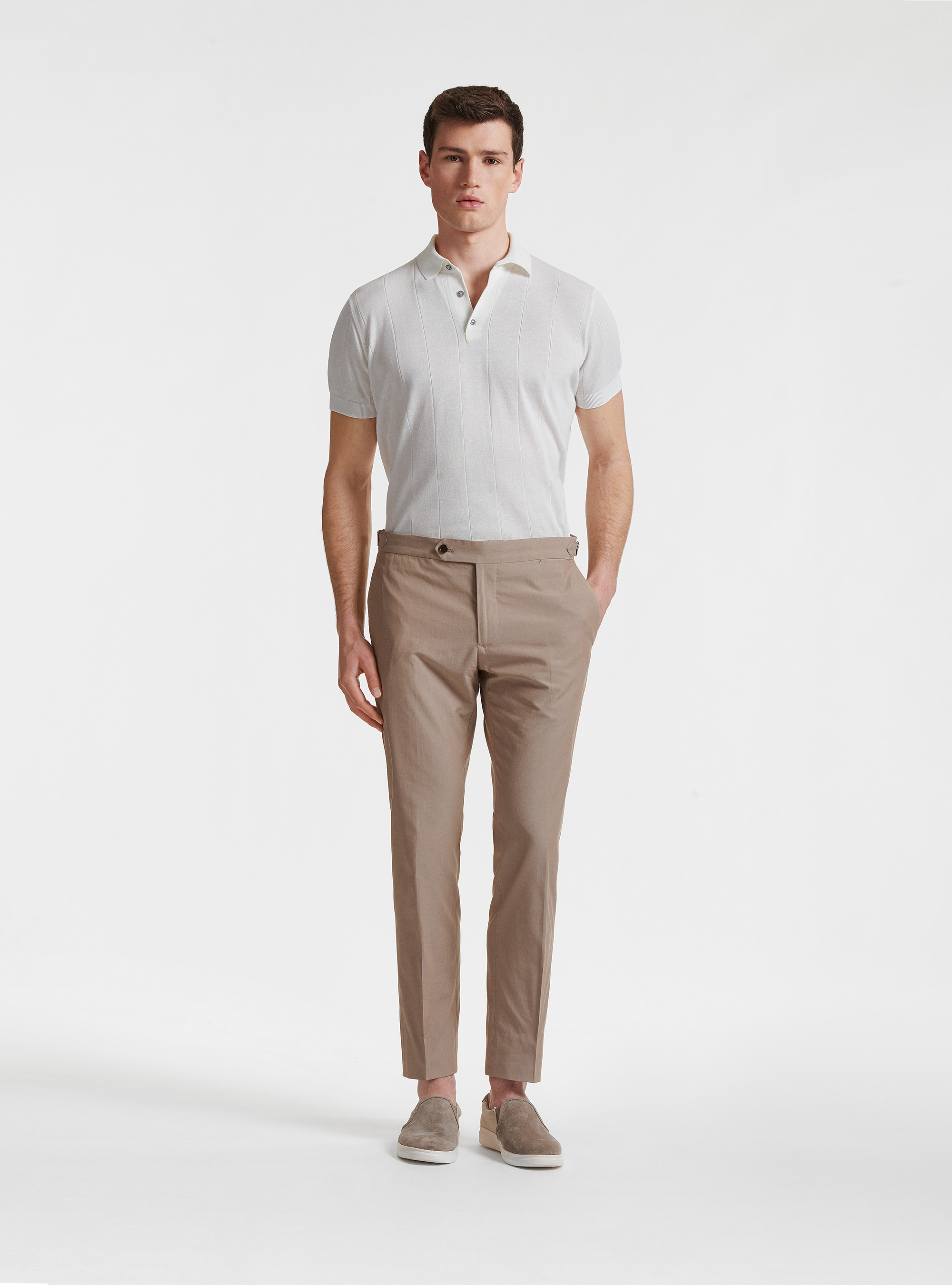 Pantaloni per abito in misto cotone DUEMILAGORI, SABBIA