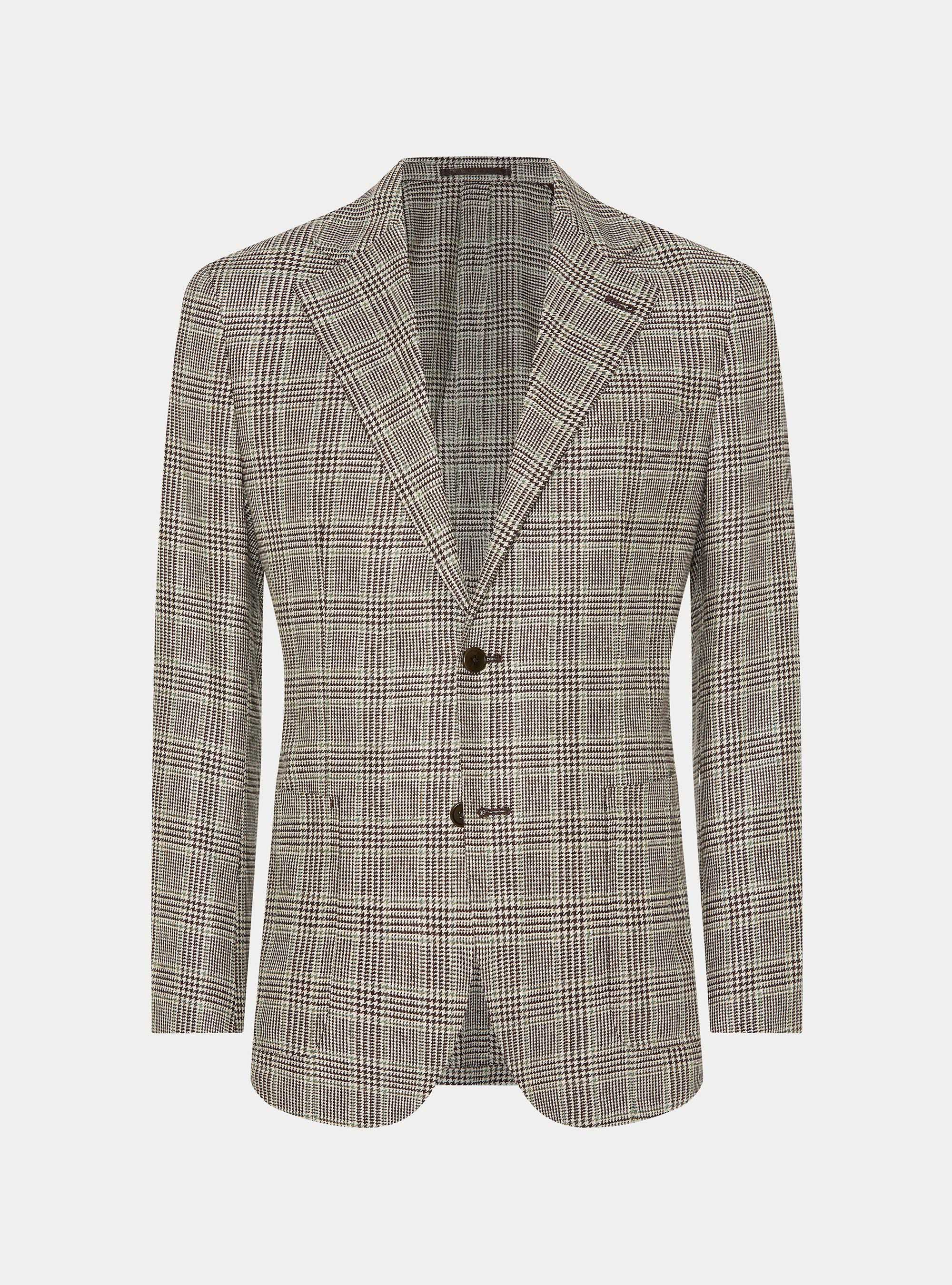 Pure silk patterned blazer, MUD