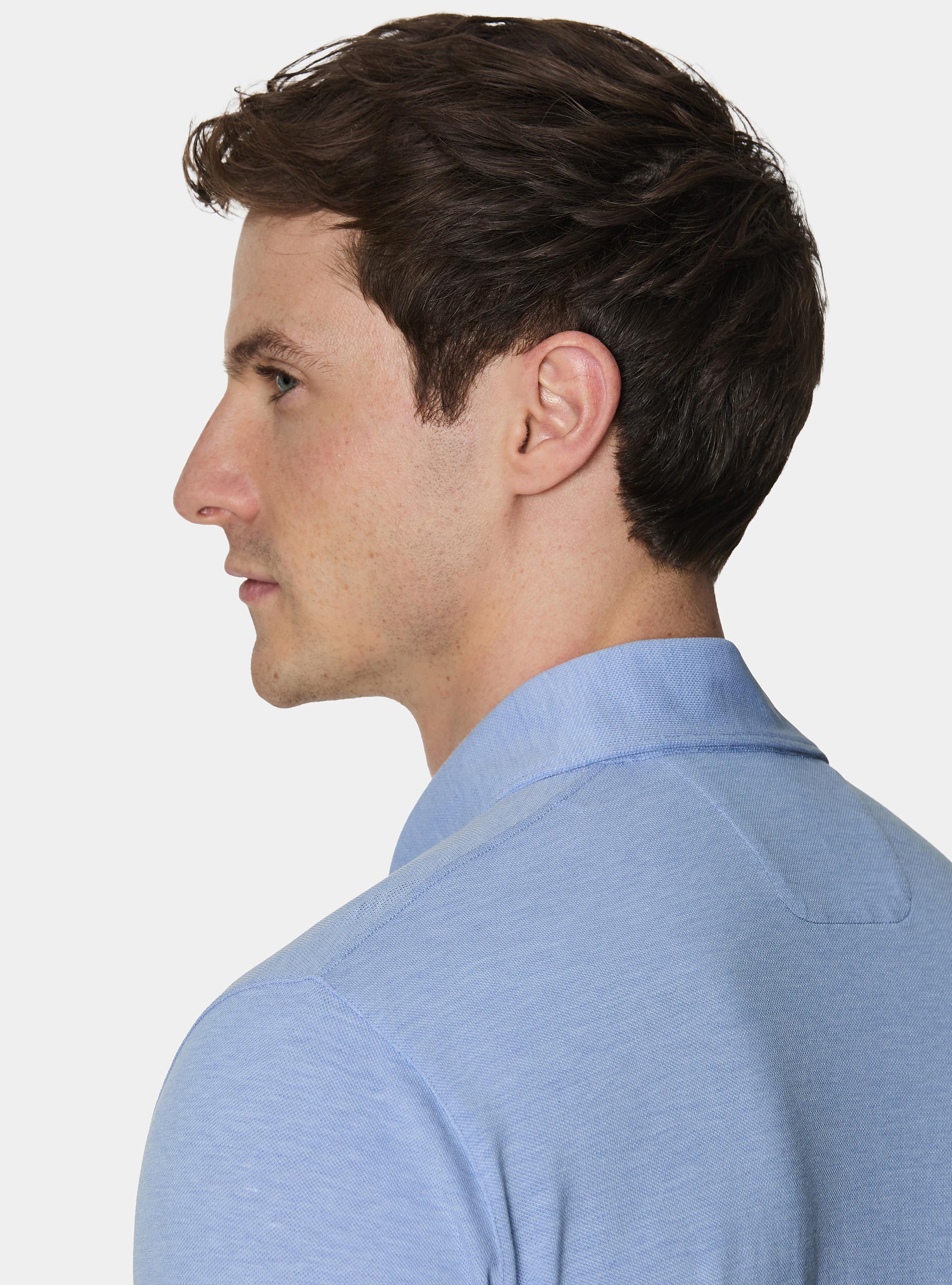 Polo de piqu&eacute; el&aacute;stico GT01, CELESTE