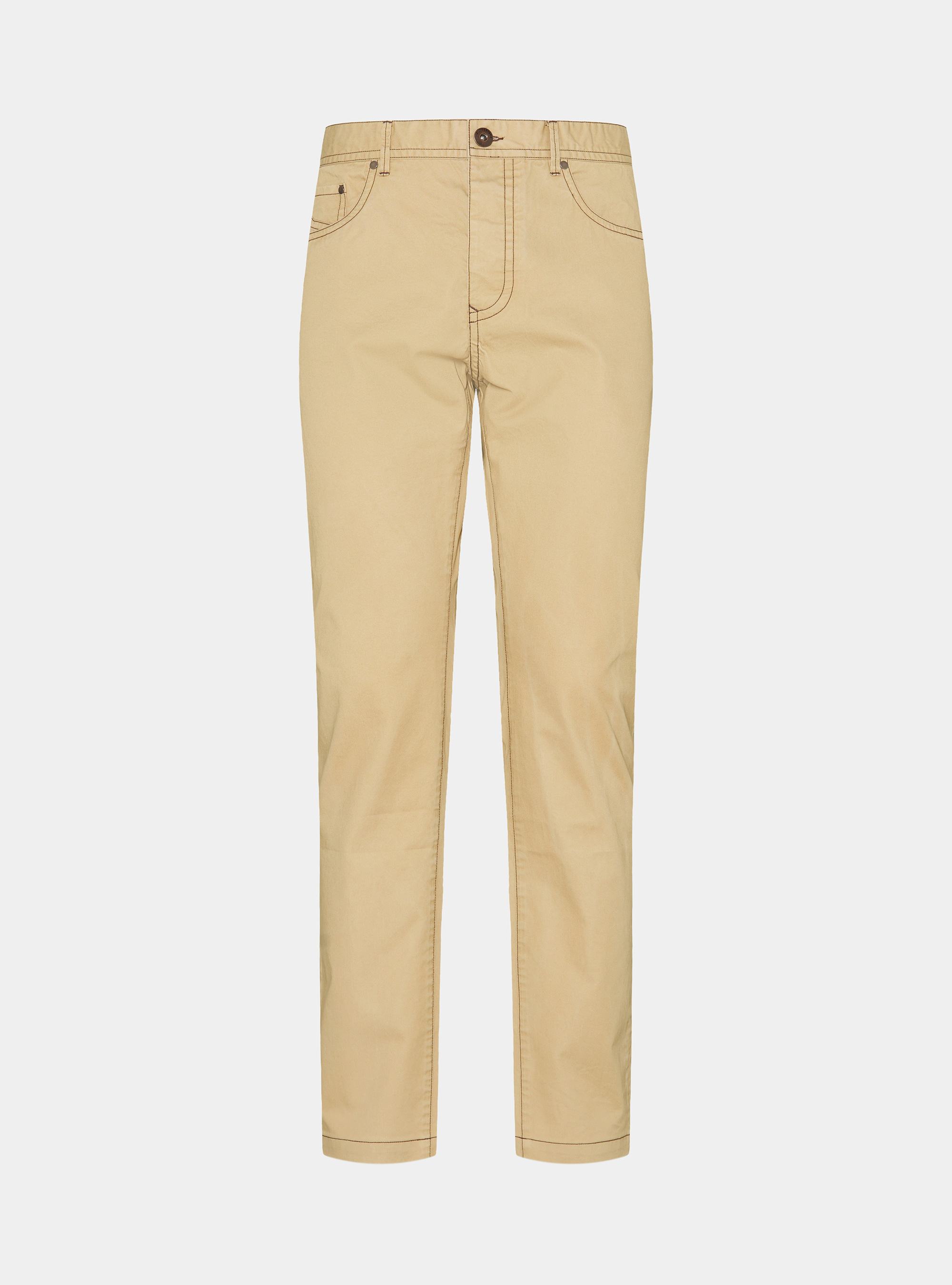 Slim fit cotton trousers, GIALLO CHIARO 0784C