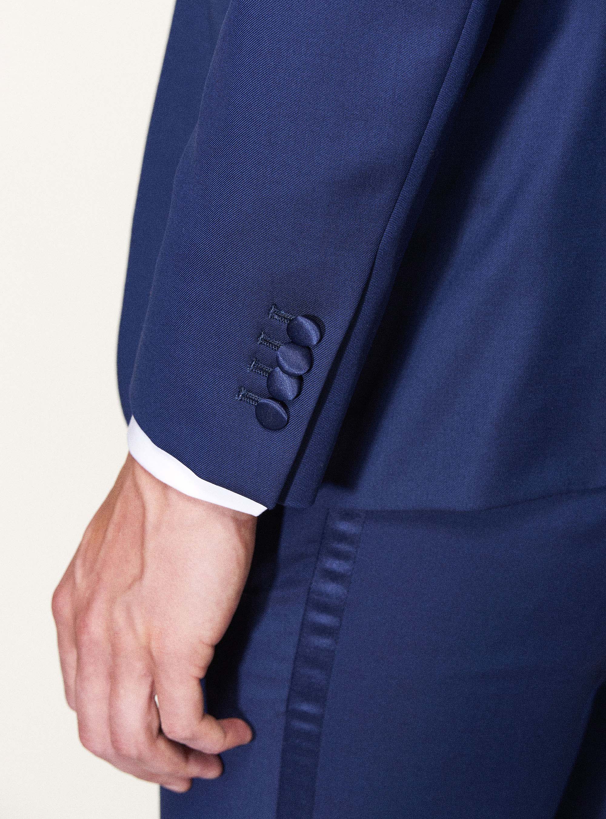 Pure superfine wool 110's Vitale Barberis Canonico tuxedo blazer, BASALT