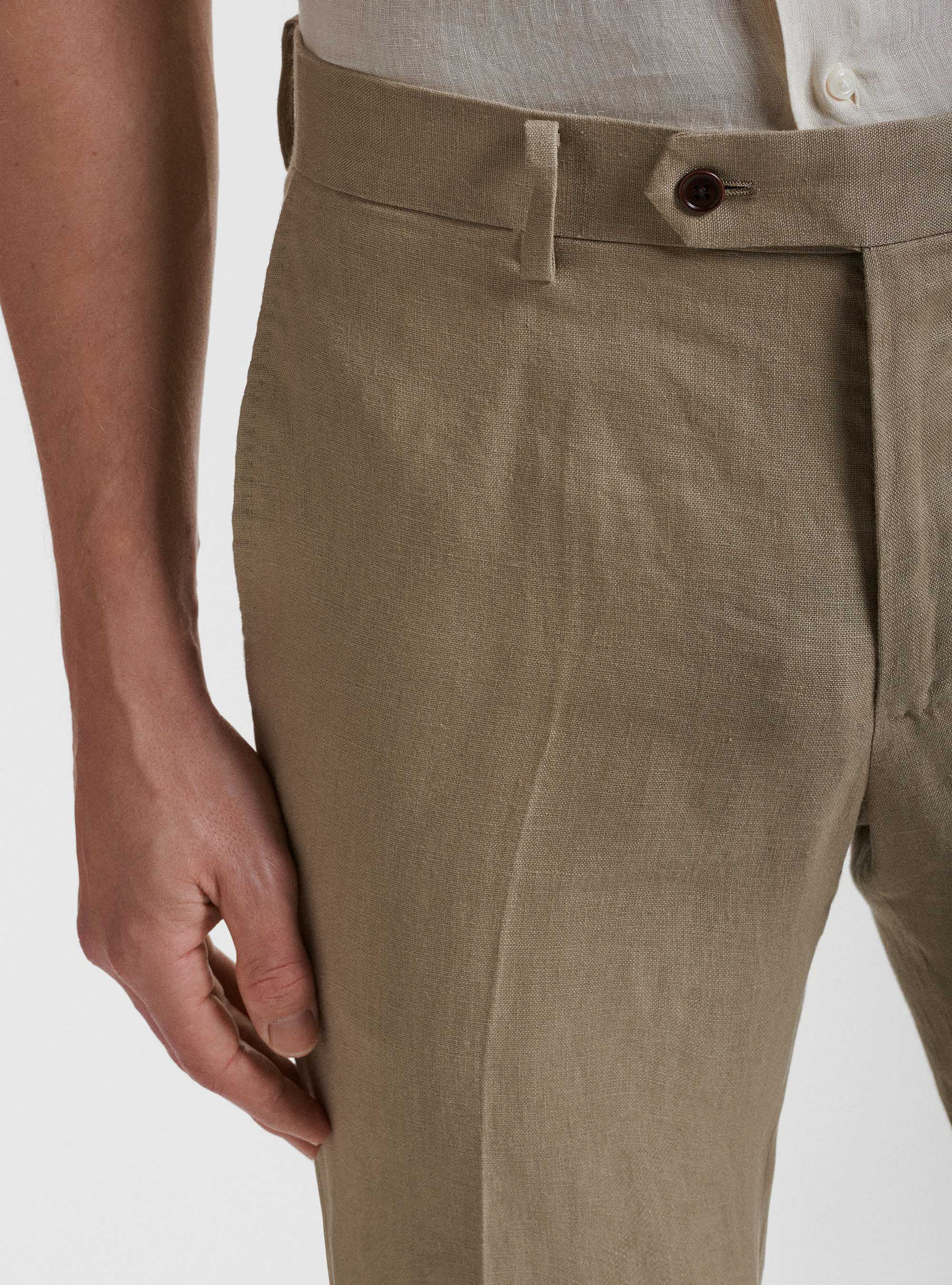 Pantalones de traje de lino puro, BARRO