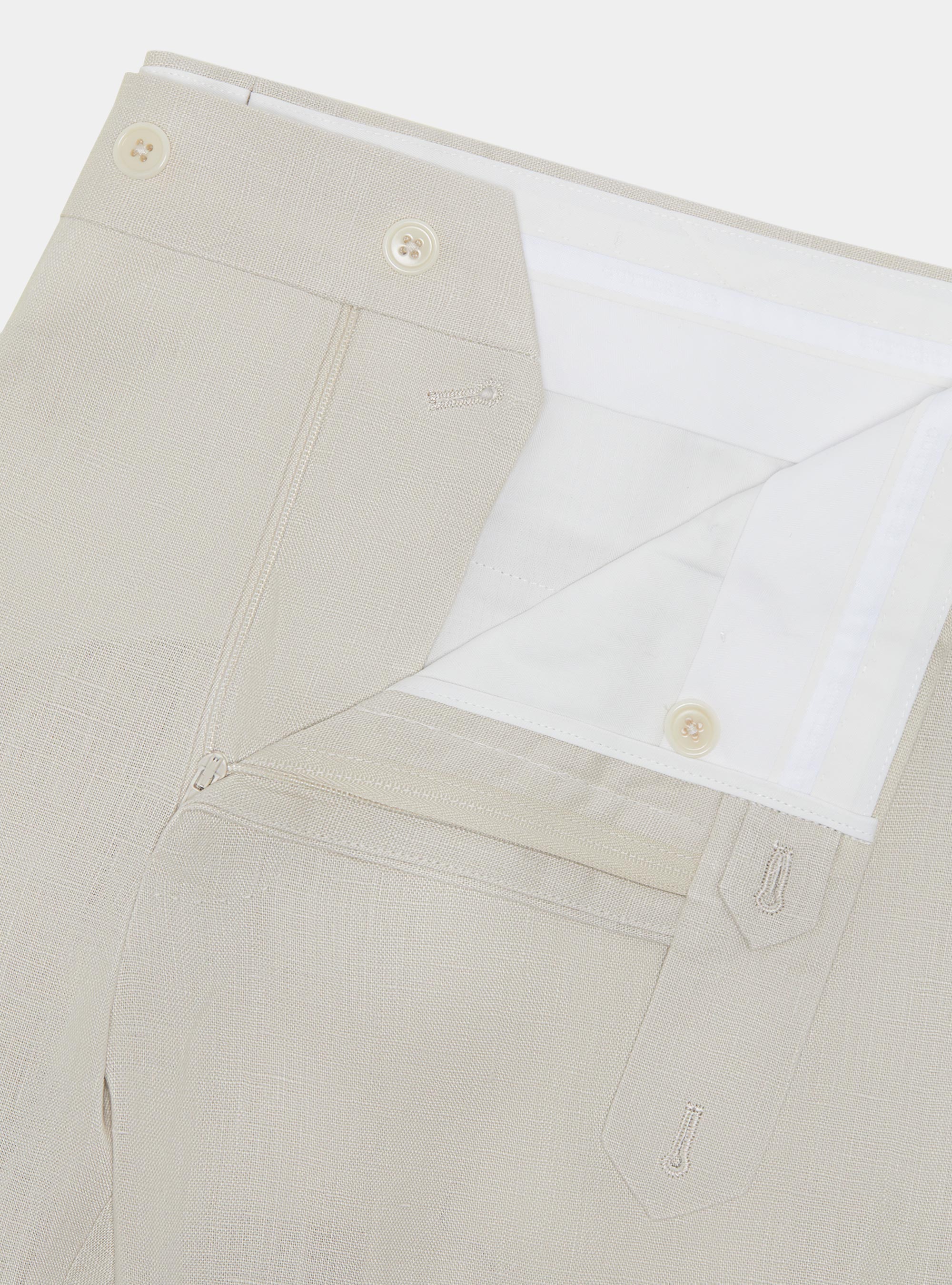 Pantaloni abito in puro lino, ECRU