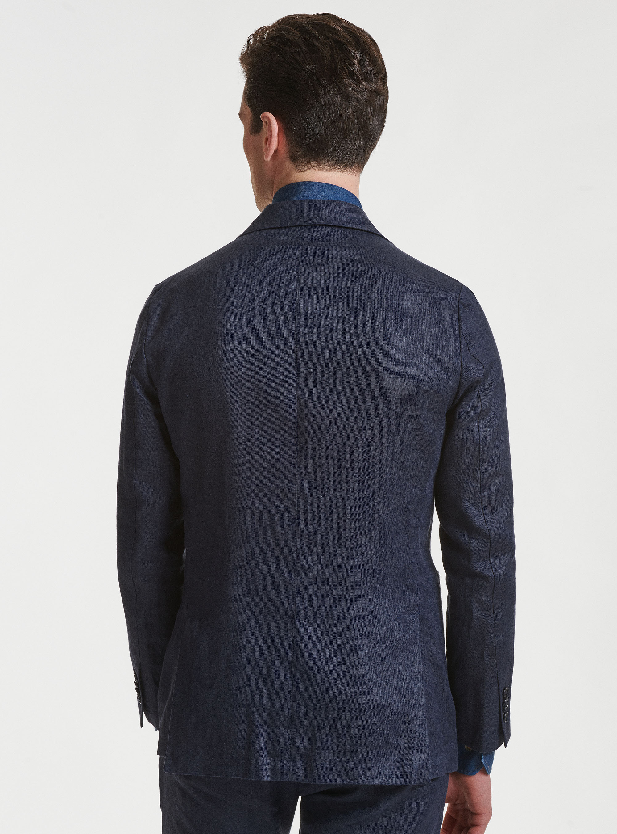 Pure linen suit blazer, NAVY BLUE