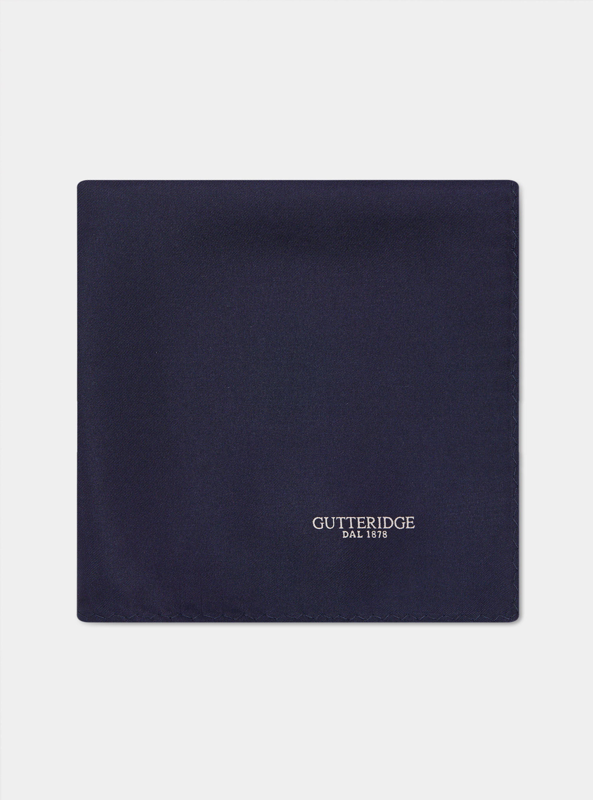 Pochette en soie imprim&eacute;e &agrave; motifs, BLEU MARINE