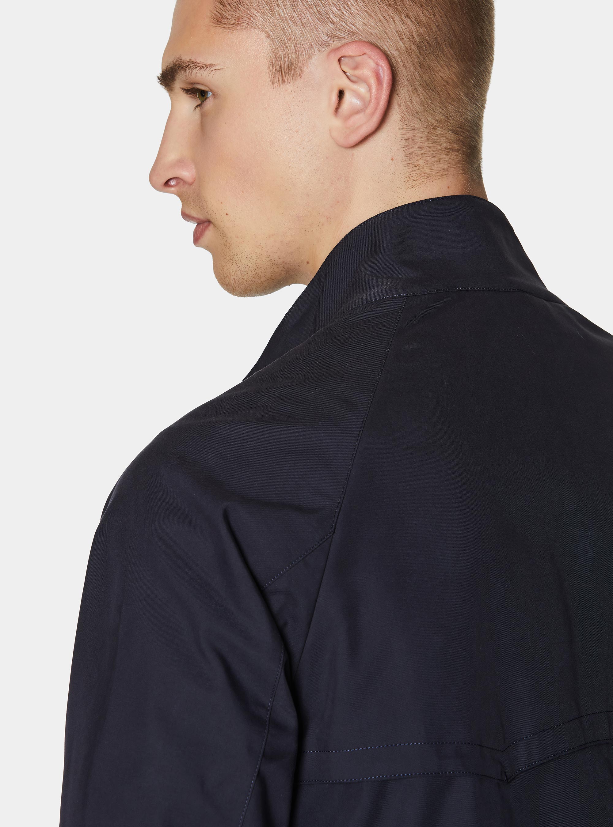 Cotton blend bomber jacket, NAVY BLUE
