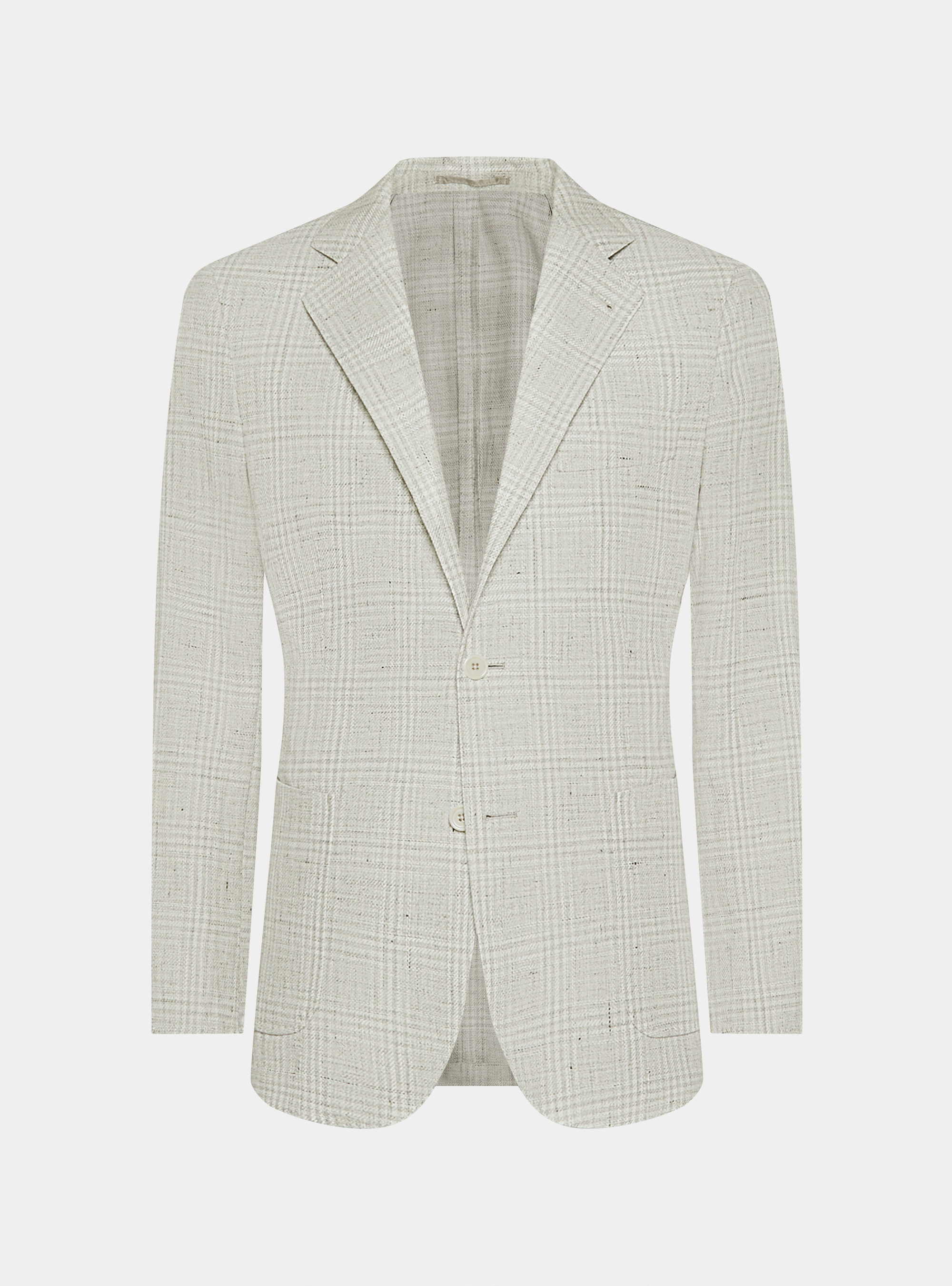 Linen-blend patterned blazer, GRIGIO MELANGE 0151C
