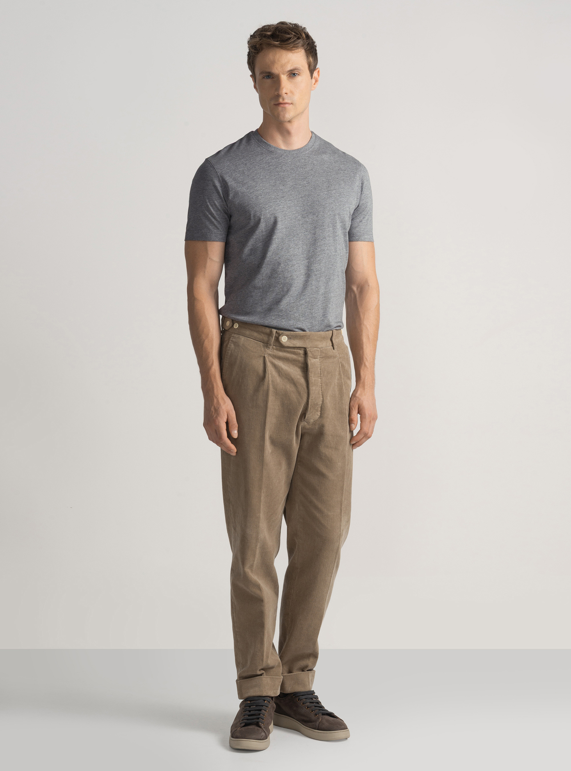 Half-sleeve T-shirt in Supima cotton, GREY