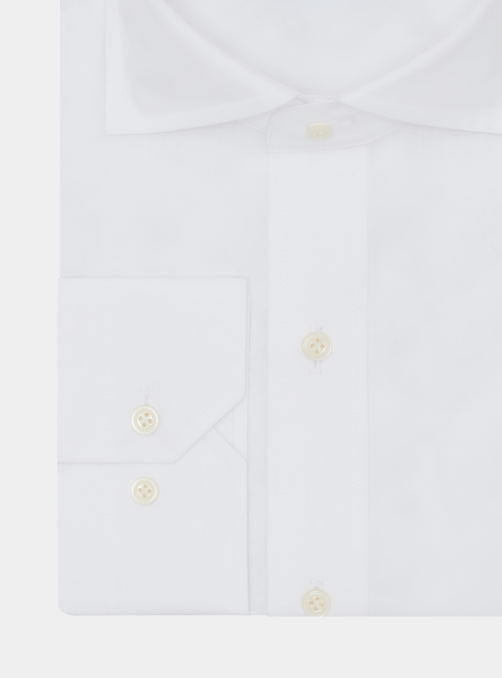 Custom-fit cotton poplin shirt, WHITE