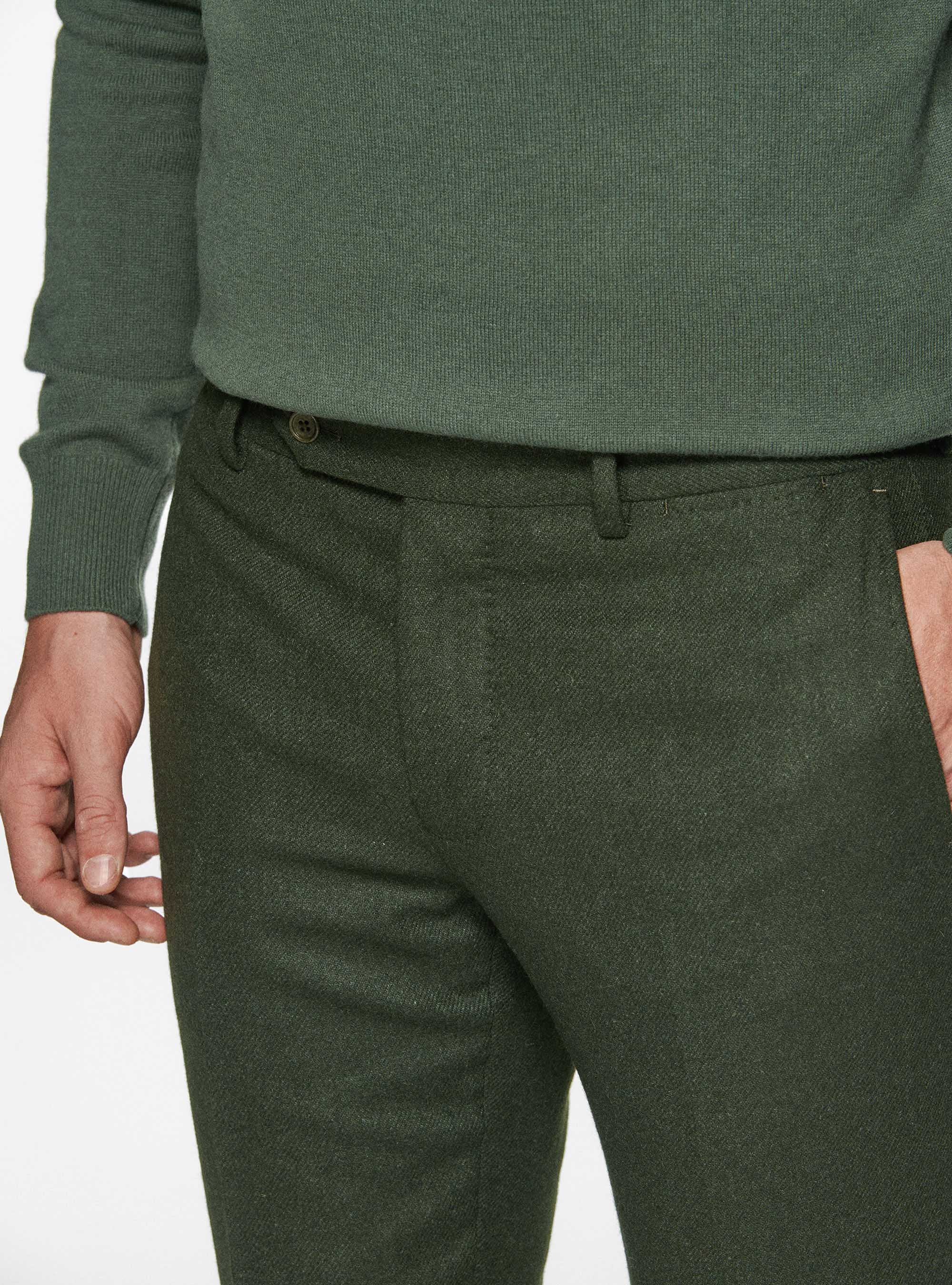 Pantalon en flanelle, VERT