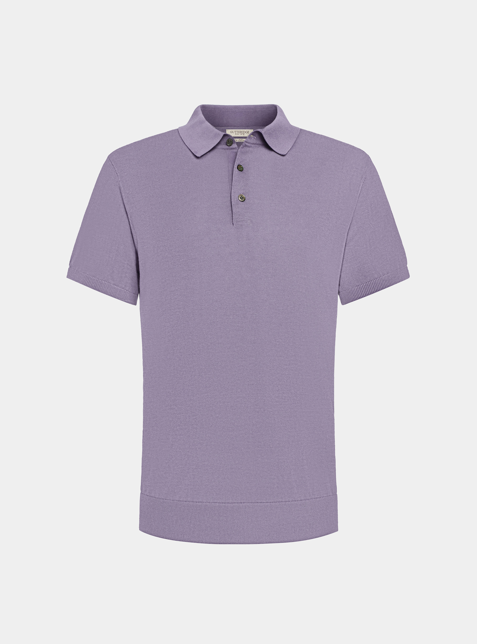 Polo de punto de algod&oacute;n y seda, LAVANDA 0465C