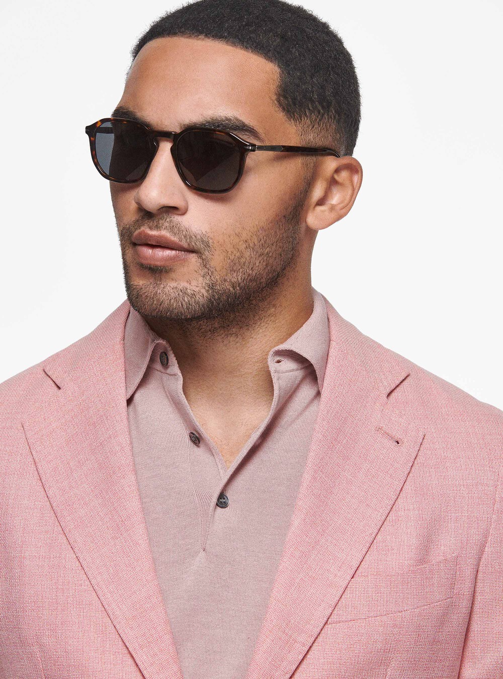Micro-textured pure wool blazer, PINK