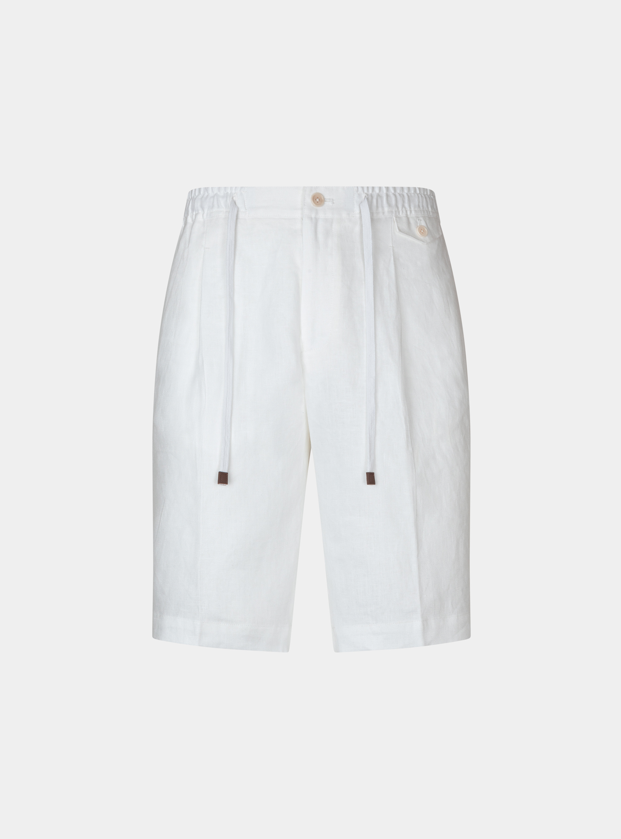 Bermuda uni en pur lin, BLANC