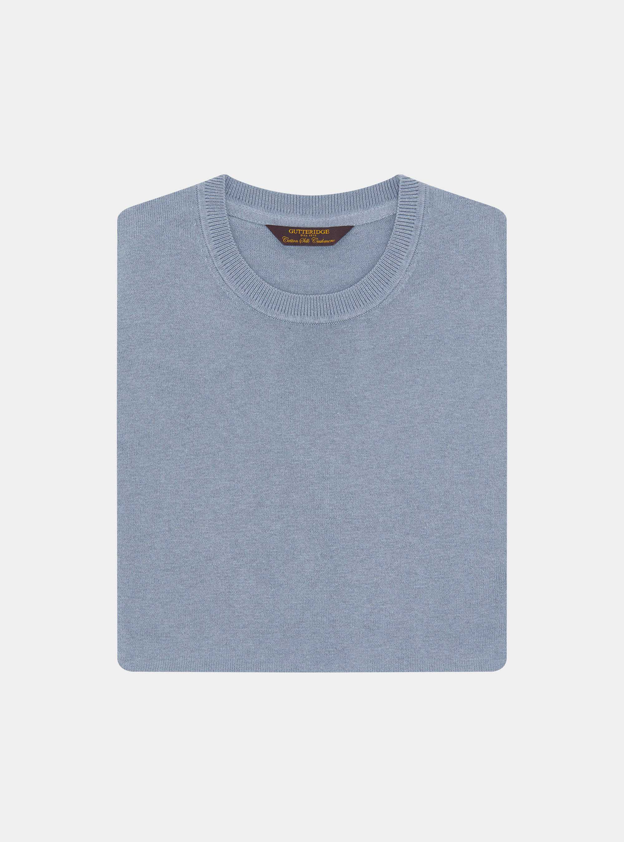 Rundhals-Pullover aus Baumwolle, Seide und Kaschmir, AVIO 0292C