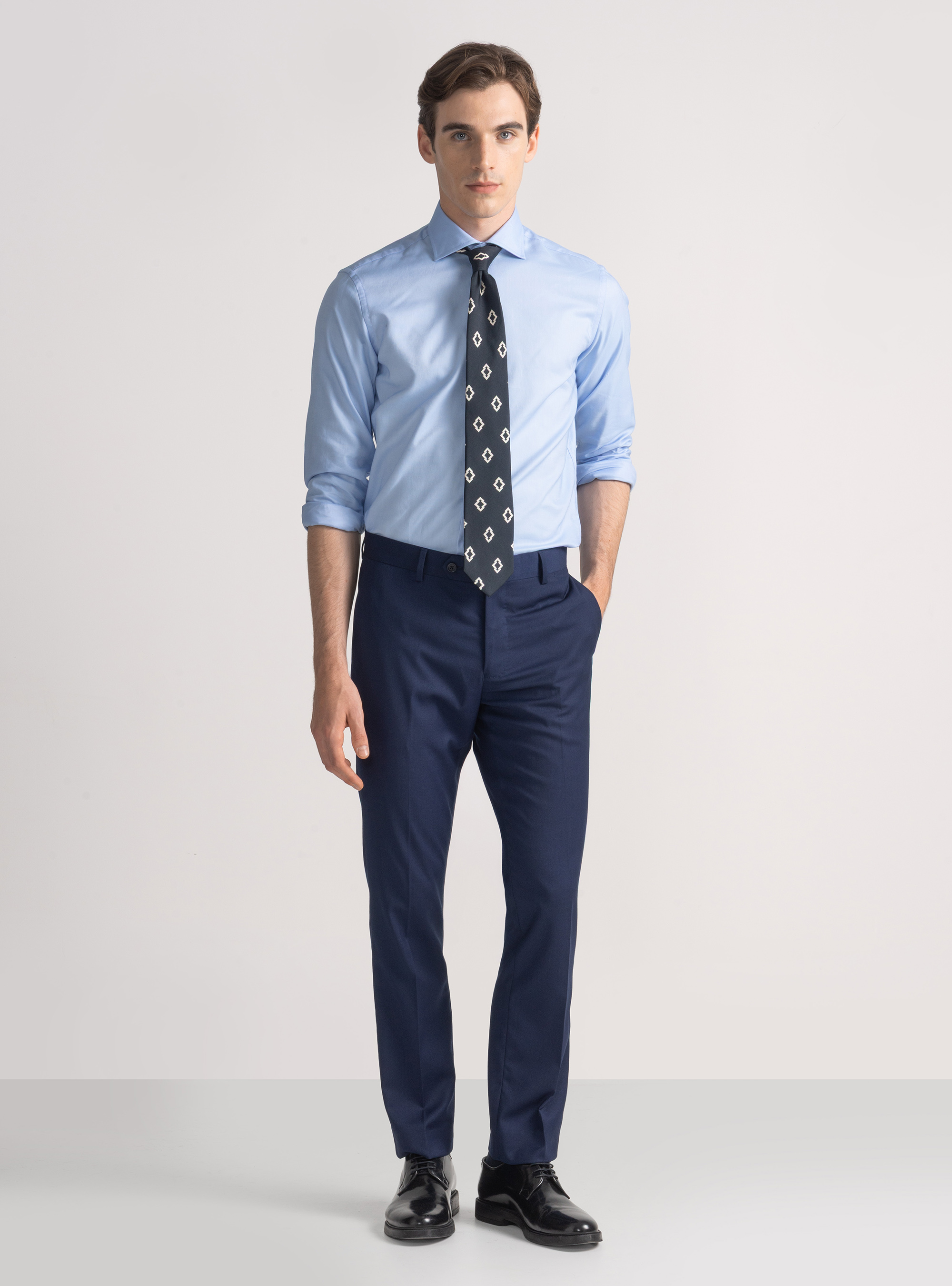 Camicia in cotone oxford, AZZURRO