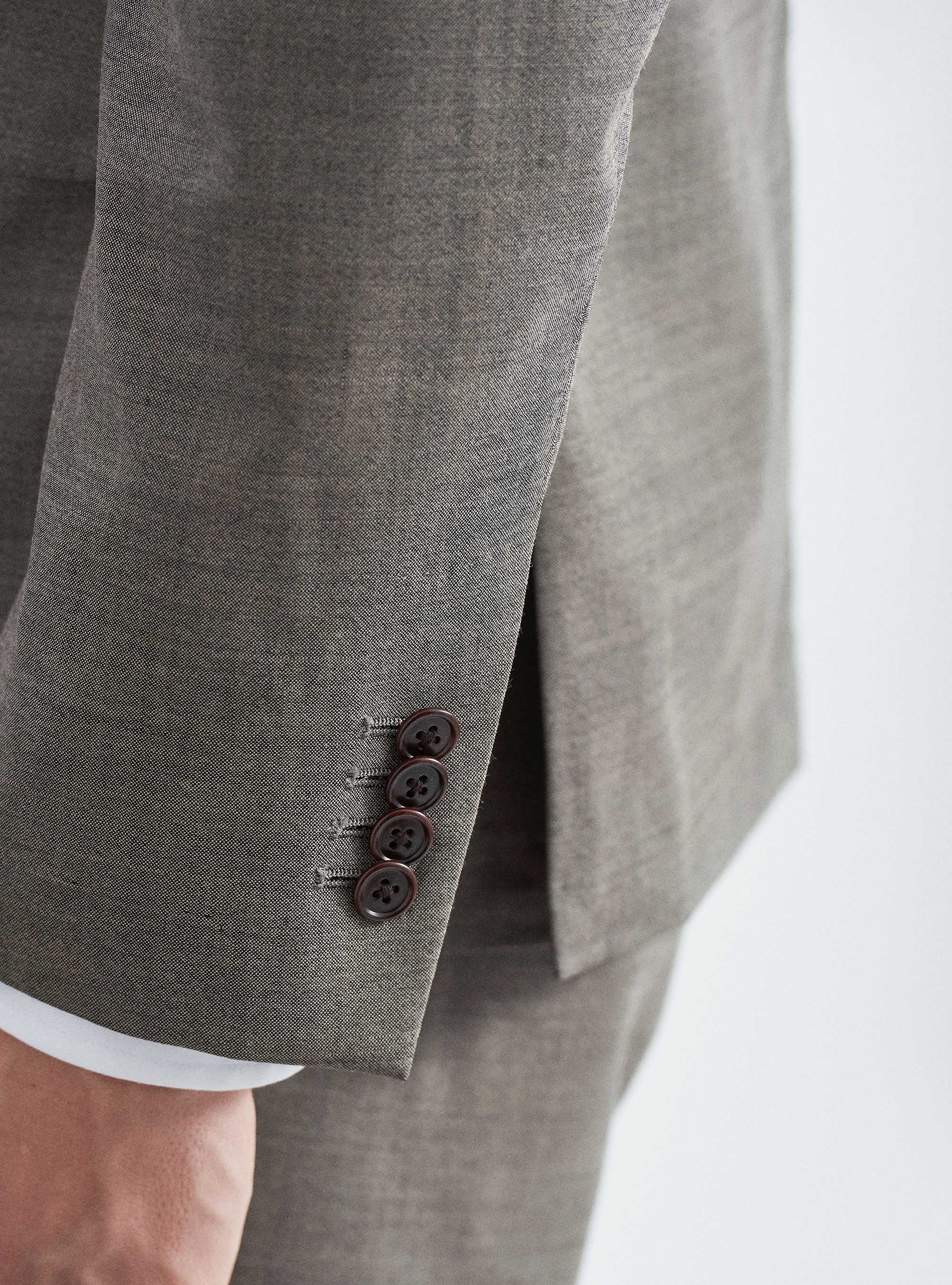 Fresh wool suit blazer, ECRU