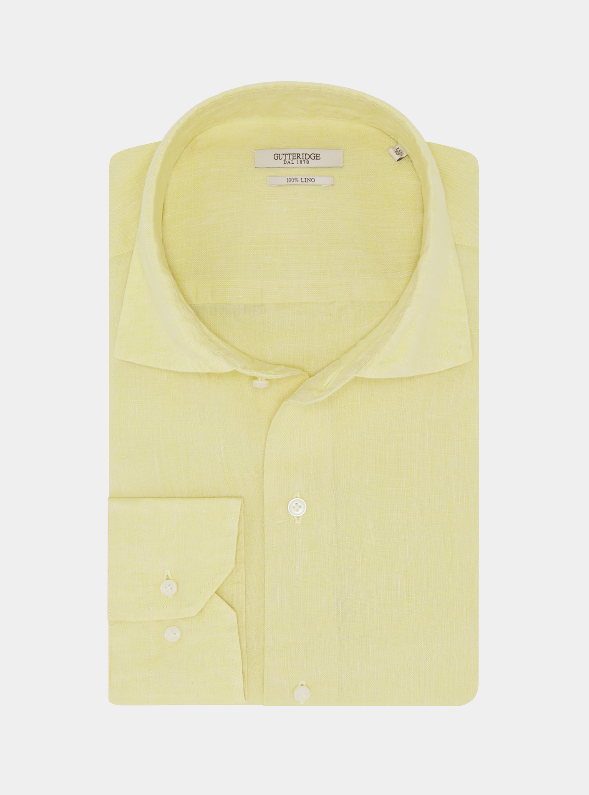 Camicia in puro lino, GIALLO