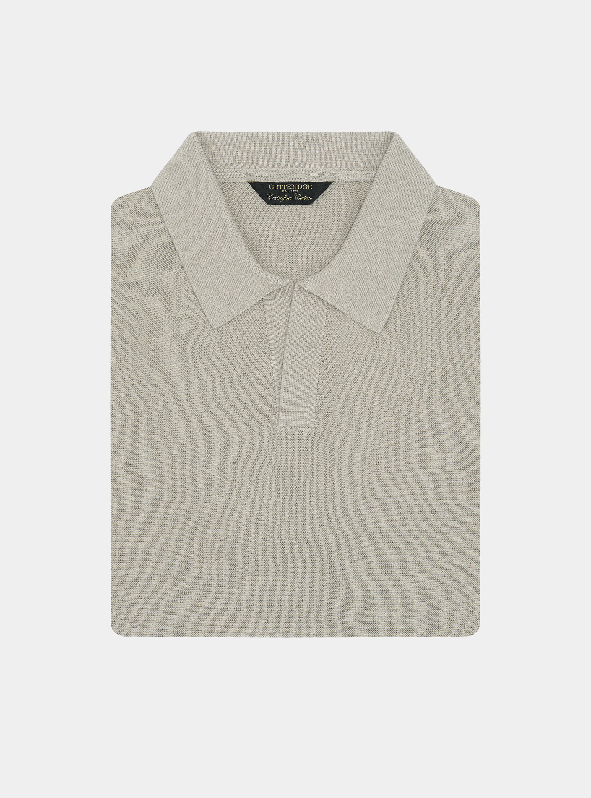 Gestricktes Links-Poloshirt aus extrafeiner Baumwolle, SABBIA 0561C