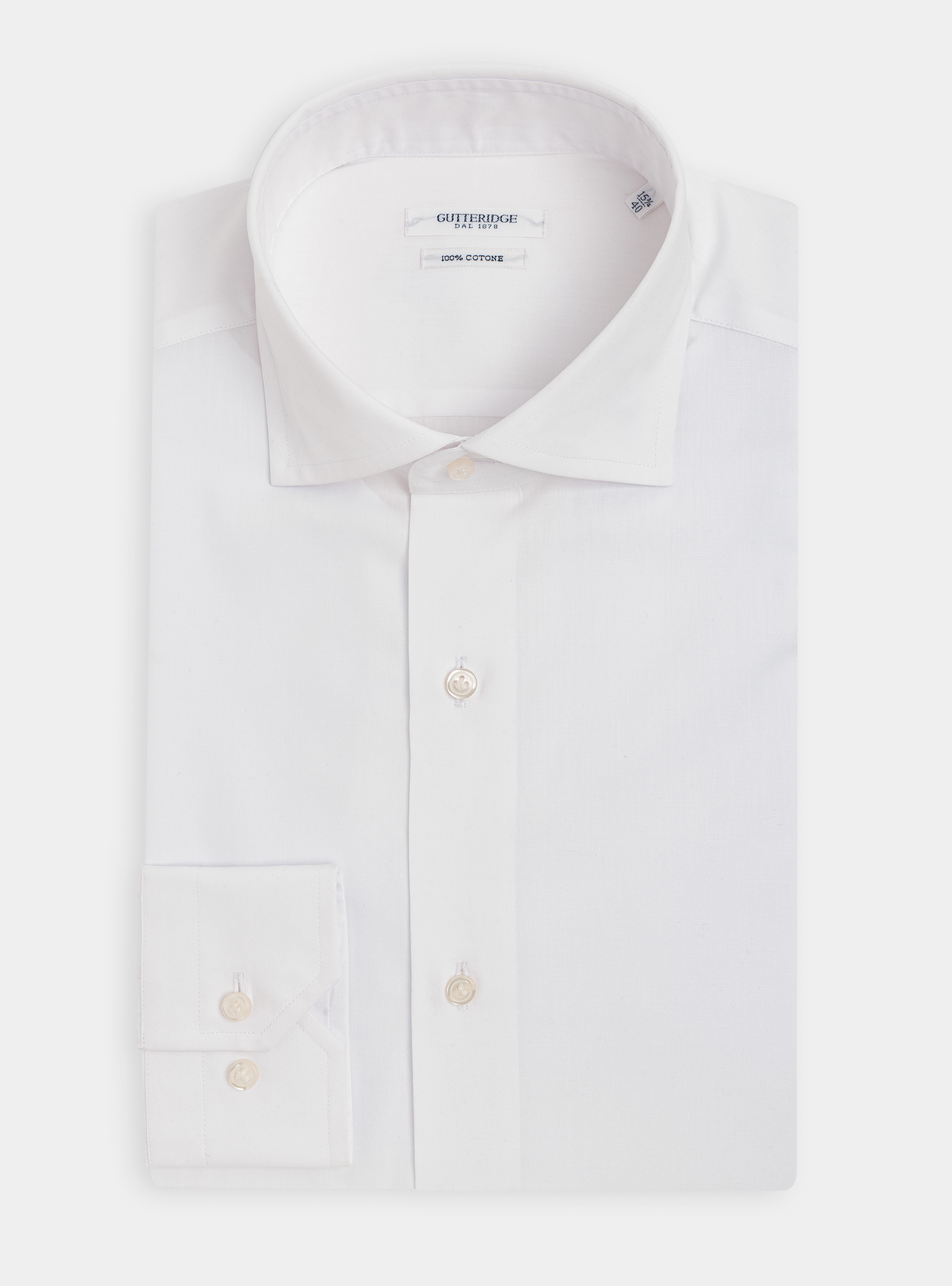 Chemise fil &agrave; fil avec col semi-fran&ccedil;ais, BLANC