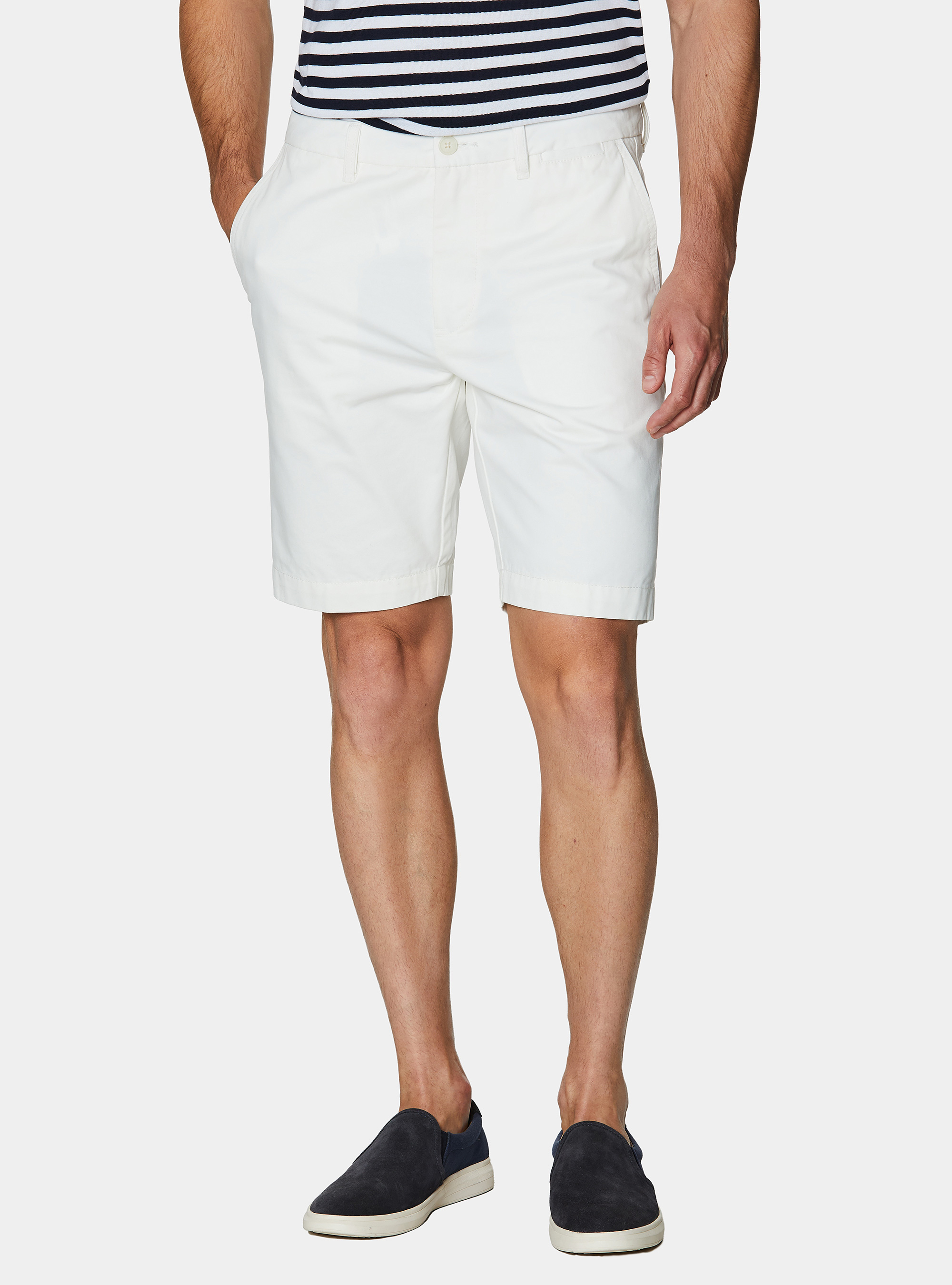 Cotton twill chino Bermuda shorts, WHITE